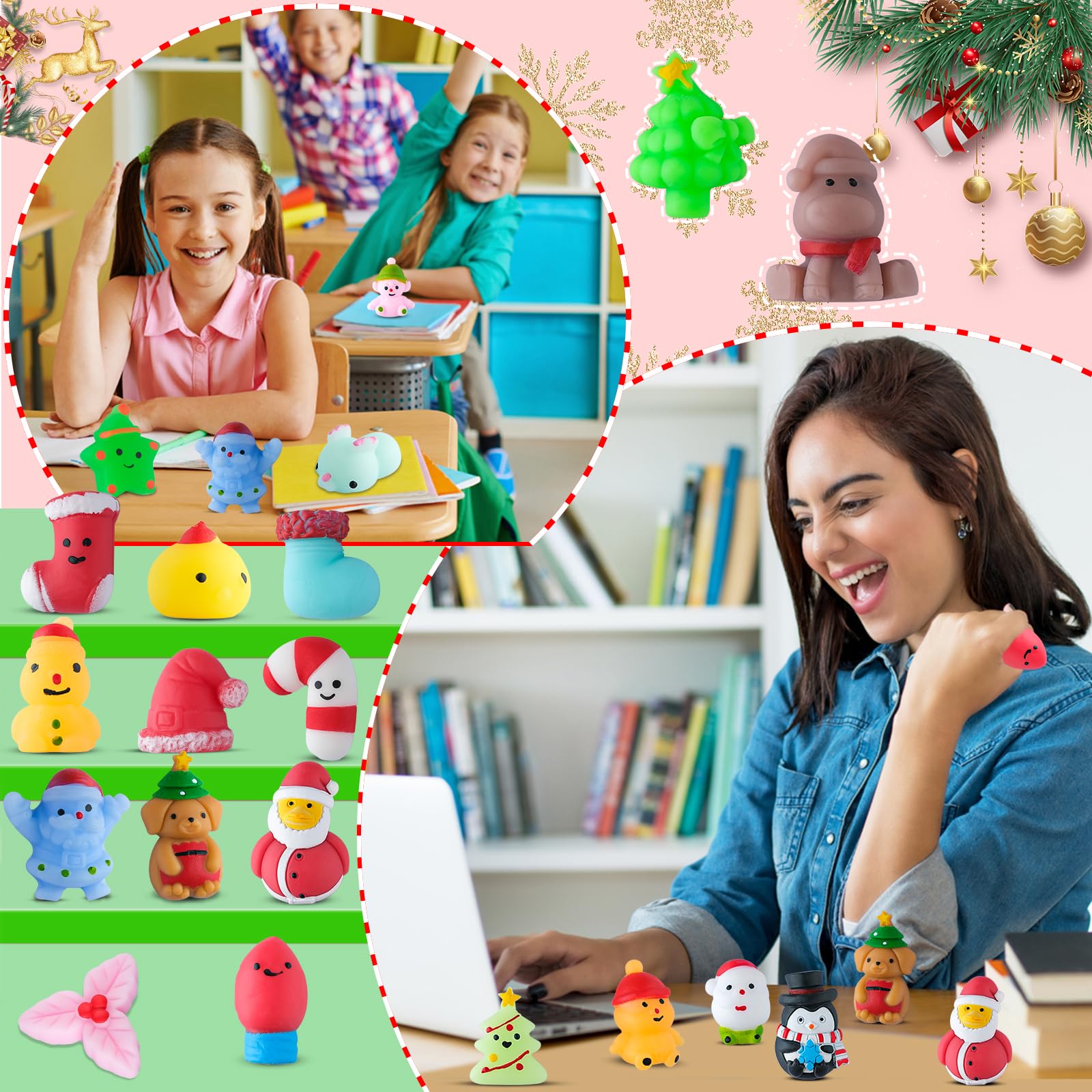 36PCS Christmas Squishy Toys for Kids - Stress Relief & Party Favors for Stocking Stuffers