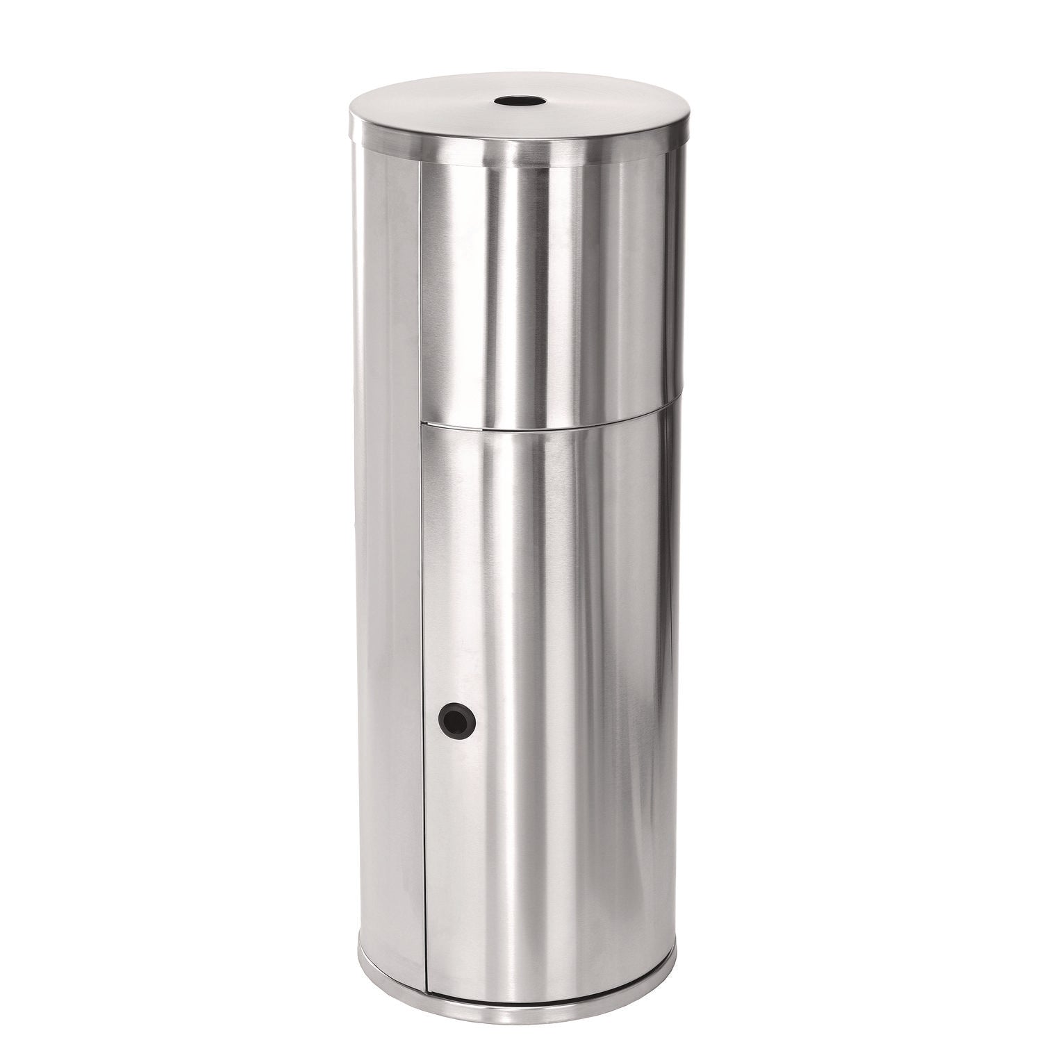 Alpine Industries 7 Gallon Stainless Steel Trash Can with Built-in Gym Disinfecting Wipes Dispenser - Perfect for Home, Office & Fitness Centers - Odor-Free & Durable Waste Bin for Sanitary Disposal