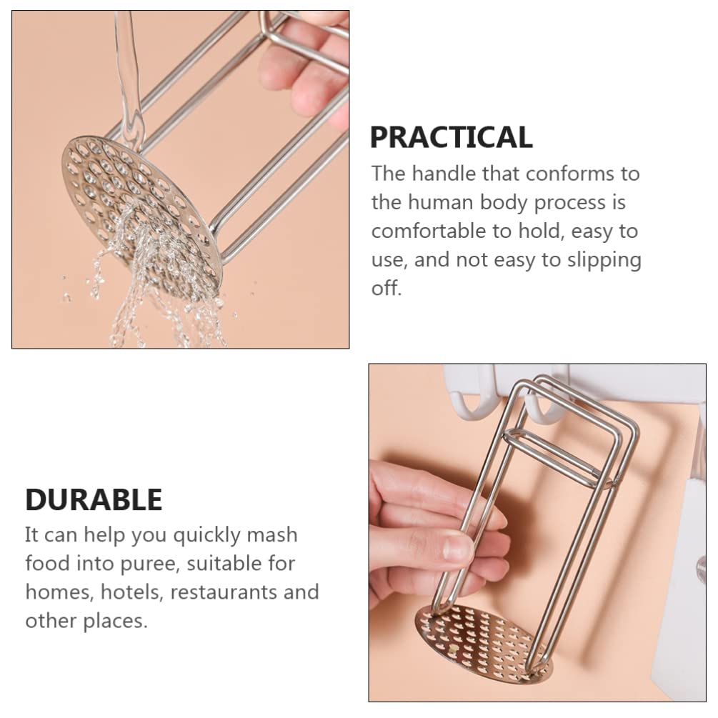 Stainless Steel Potato Masher & Vegetable Presser - 1PC Heavy Duty Kitchen Utensil for Mashing Potatoes, Pumpkins, Vegetables - Perfect for Home Cooking, Baking, and Meal Prep