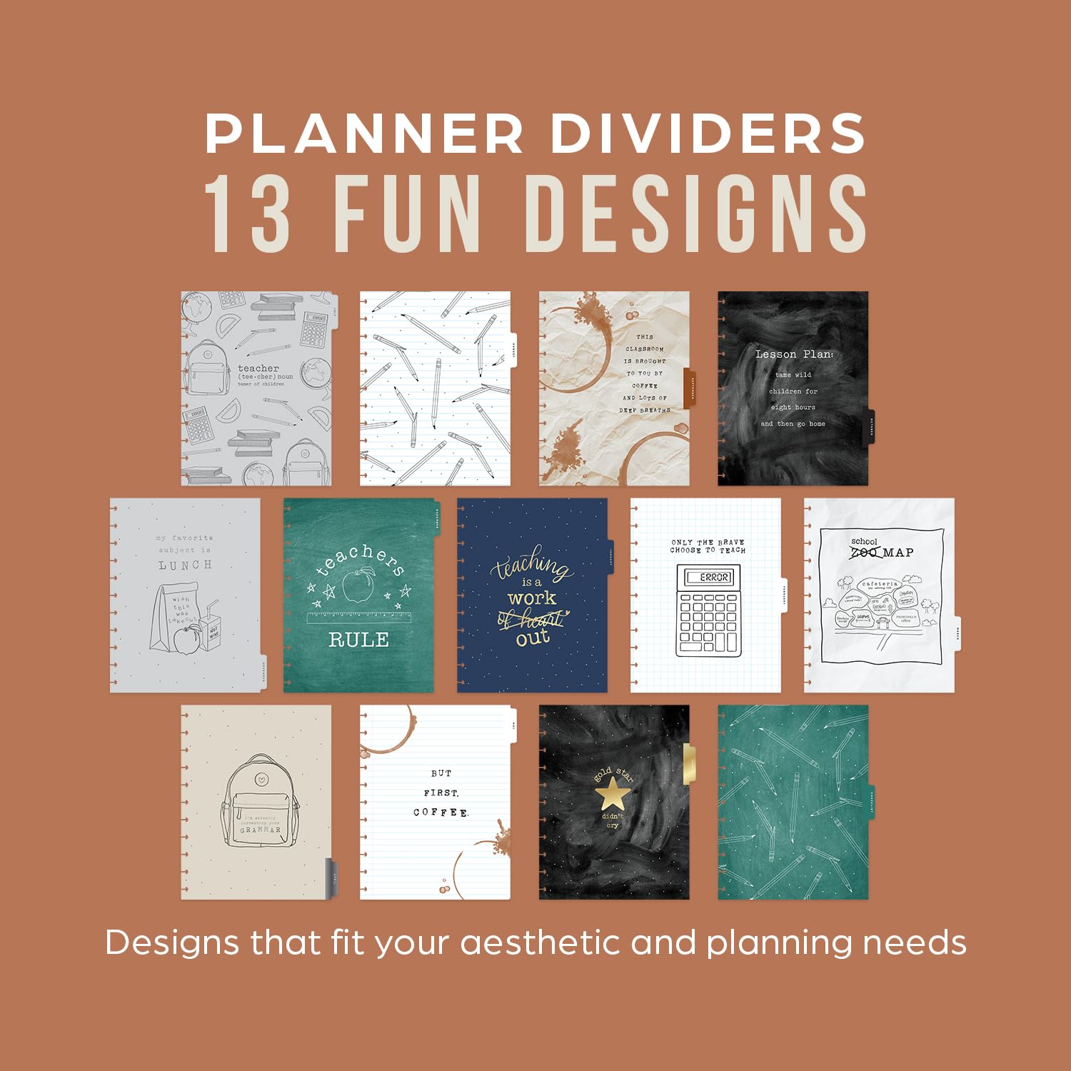 Happy Planner 2024-2025 Academic Year Planner - July 2024 to June 2025, 12 Month Disc Bound Teacher Planner with Daily & Monthly Layouts, 8.5