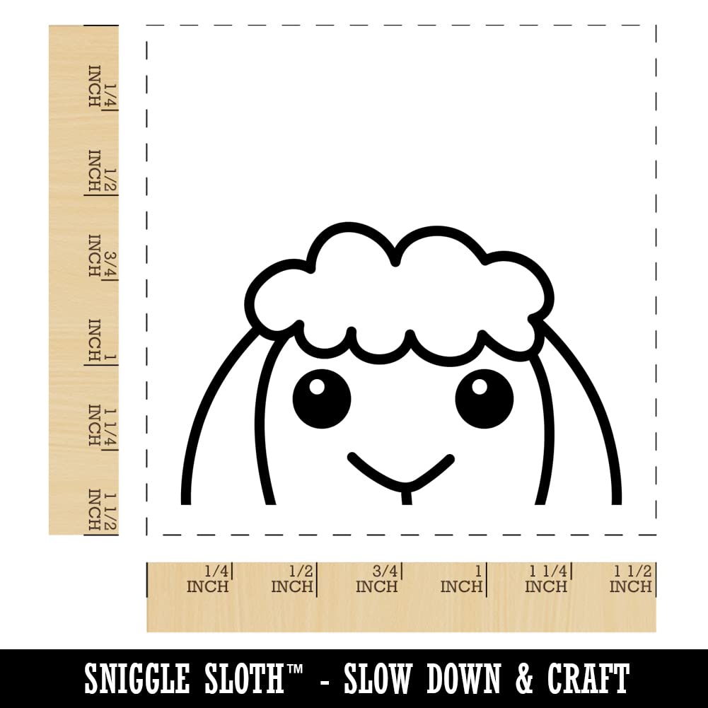 Peeking Sheep Self-Inking Rubber Stamp - 1.5 Inch Large Stamp with Black Ink - Perfect for Scrapbooking, Card Making & DIY Crafts