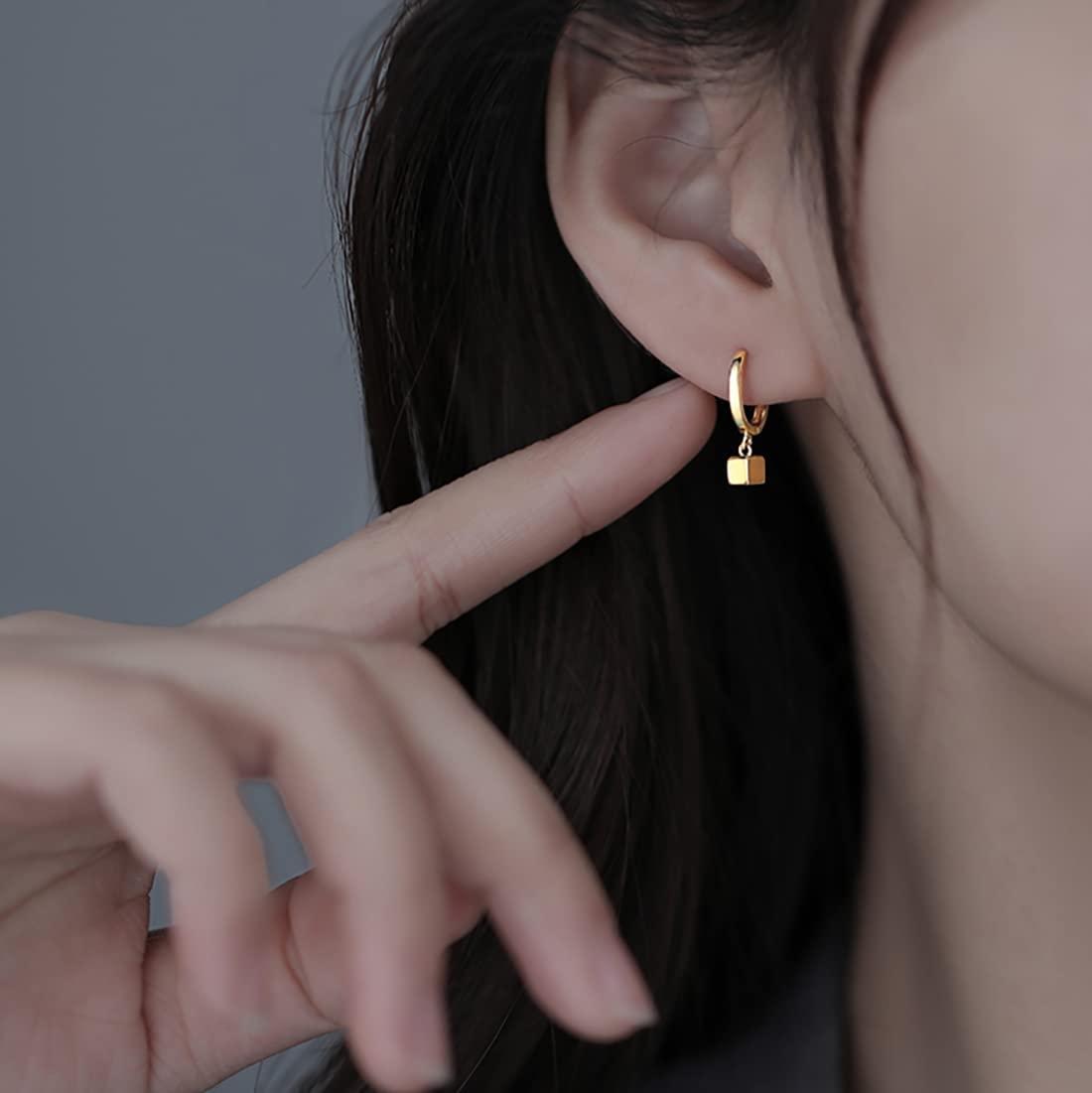 SLUYNZ 925 Sterling Silver Small Hoop Huggie Earrings with Cubic Drop - Minimalist Cartilage & Helix Earrings for Women - Perfect for Everyday Wear, Parties & Gifts