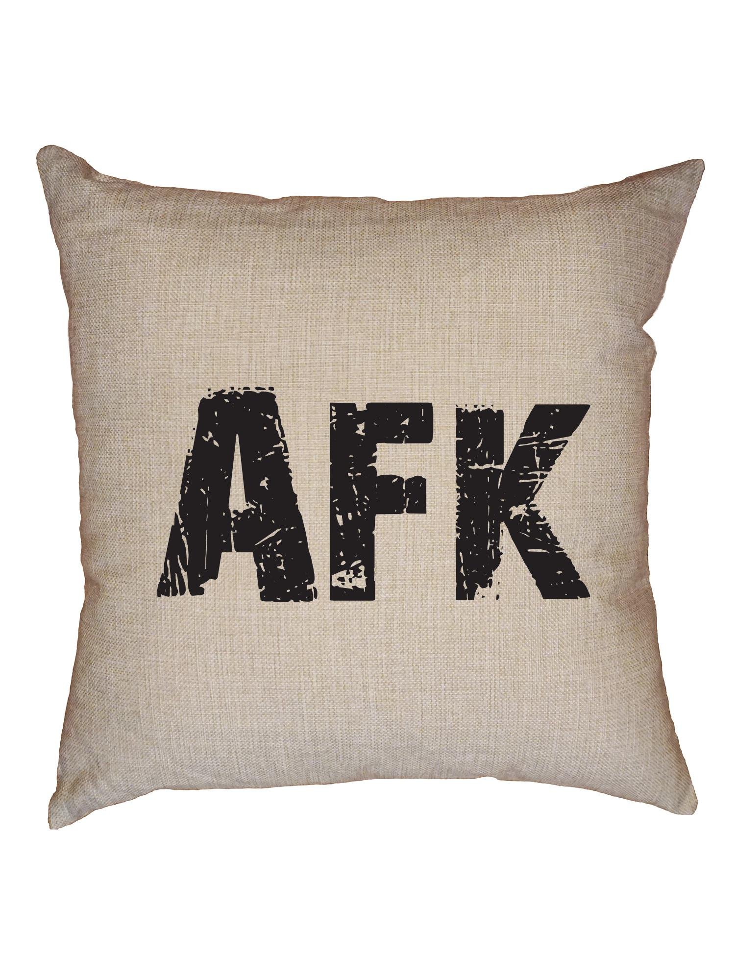 AFK Away from Keyboard Computer Geek Throw Pillow Cover - Hollywood Thread Decorative Linen Cushion Case with Insert - Perfect for Gaming Chairs, Office Decor & Geek Home Accessories