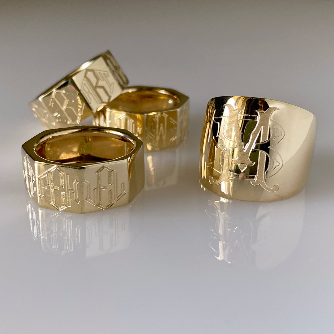 14K Gold Custom Engraved Family Ring - Personalized Name & Date Jewelry for Anniversaries, Weddings & Special Occasions