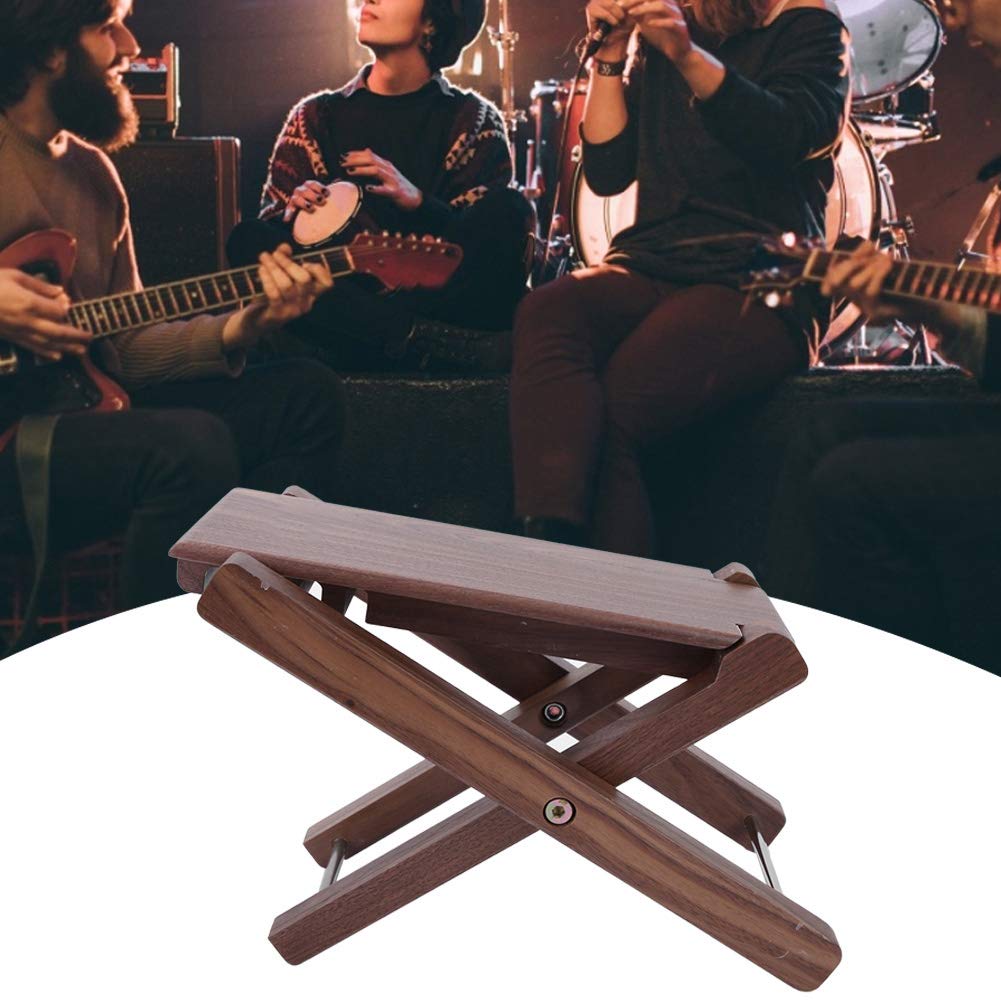 4-Position Adjustable Guitar Foot Stool - Anti-Slip Folding Footrest for Guitar Players | Perfect for Classical Guitar, Acoustic Guitar & Practice Sessions