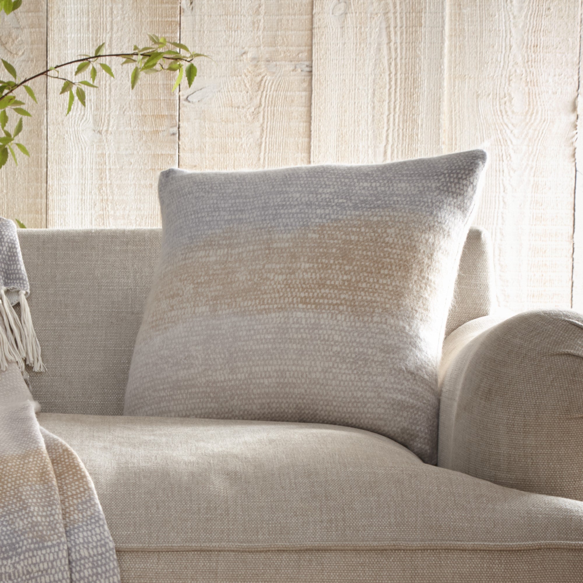Drift Home Bretton Cushion - Soft Ochre Throw Pillow Cover for Sofa, Bed & Home Decor - Cozy Living Room & Bedroom Accent Pillow