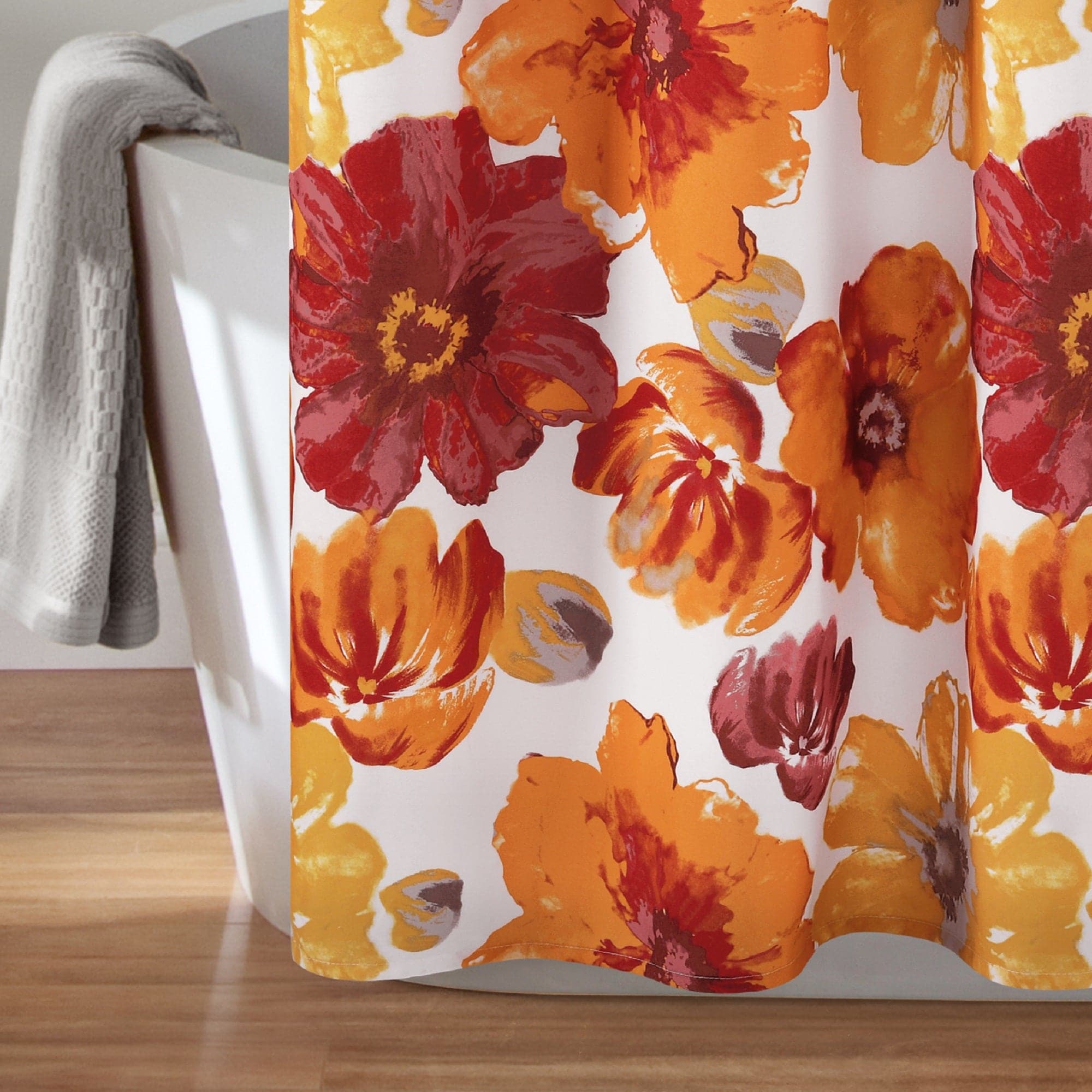 Leah Waterproof Shower Curtain with Hooks - Elegant Bathroom Decor for Home & Hotel Use