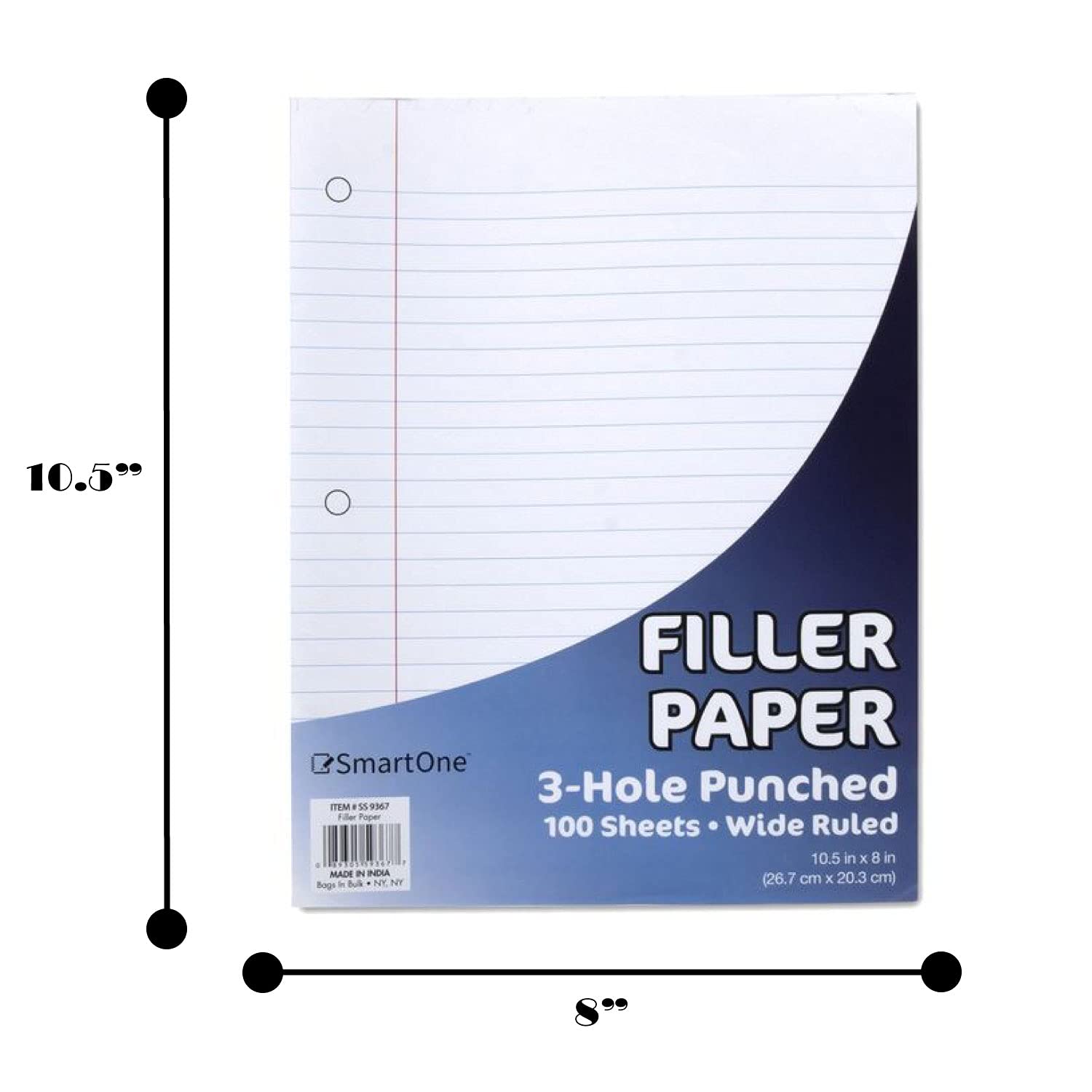 50 Pack Bulk Binder Paper Wide Ruled with 3 Hole Punches - 100 Sheets Each for School, Office & Home Organization | Filler Paper for 3-Ring Binders, Notebooks & Filing Systems