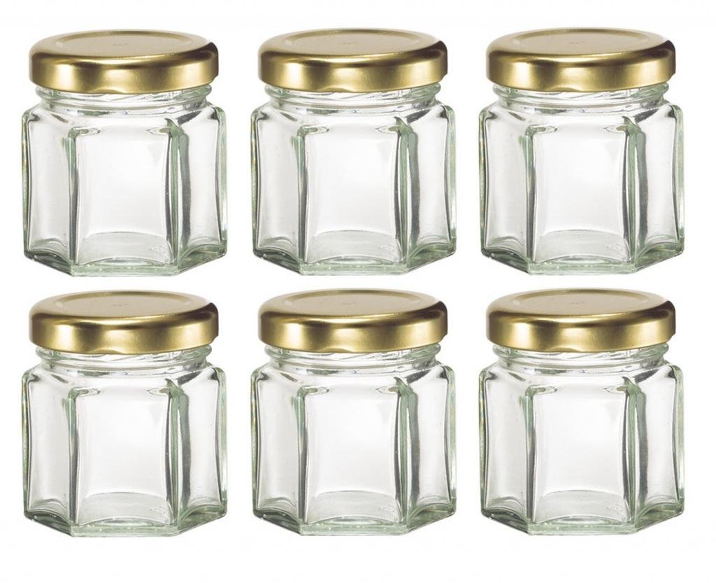 Nakpunar 60-Pack 1.5 oz Mini Hexagon Glass Jars - Perfect for Jam, Honey, Wedding Favors, Baby Food & DIY Crafts | Great for Party Favors, Gift Packaging & Home Storage