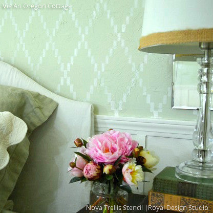 Nova Trellis Wall Stencil - Reusable DIY Painting Template for Home Decor, Nursery, Accent Walls & Furniture - Perfect for Bedroom, Living Room, Bathroom Makeovers