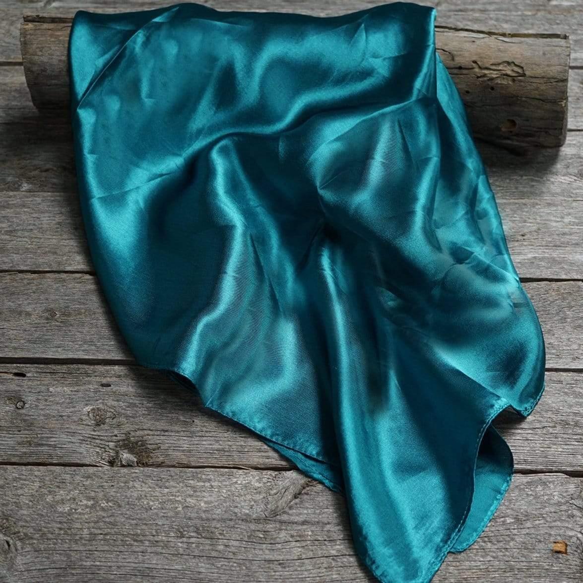 35X35 Solid Teal Wild Rag Scarf - Western Cowboy Bandana for Horse Riding, Rodeo & Outdoor Adventures - WRS5