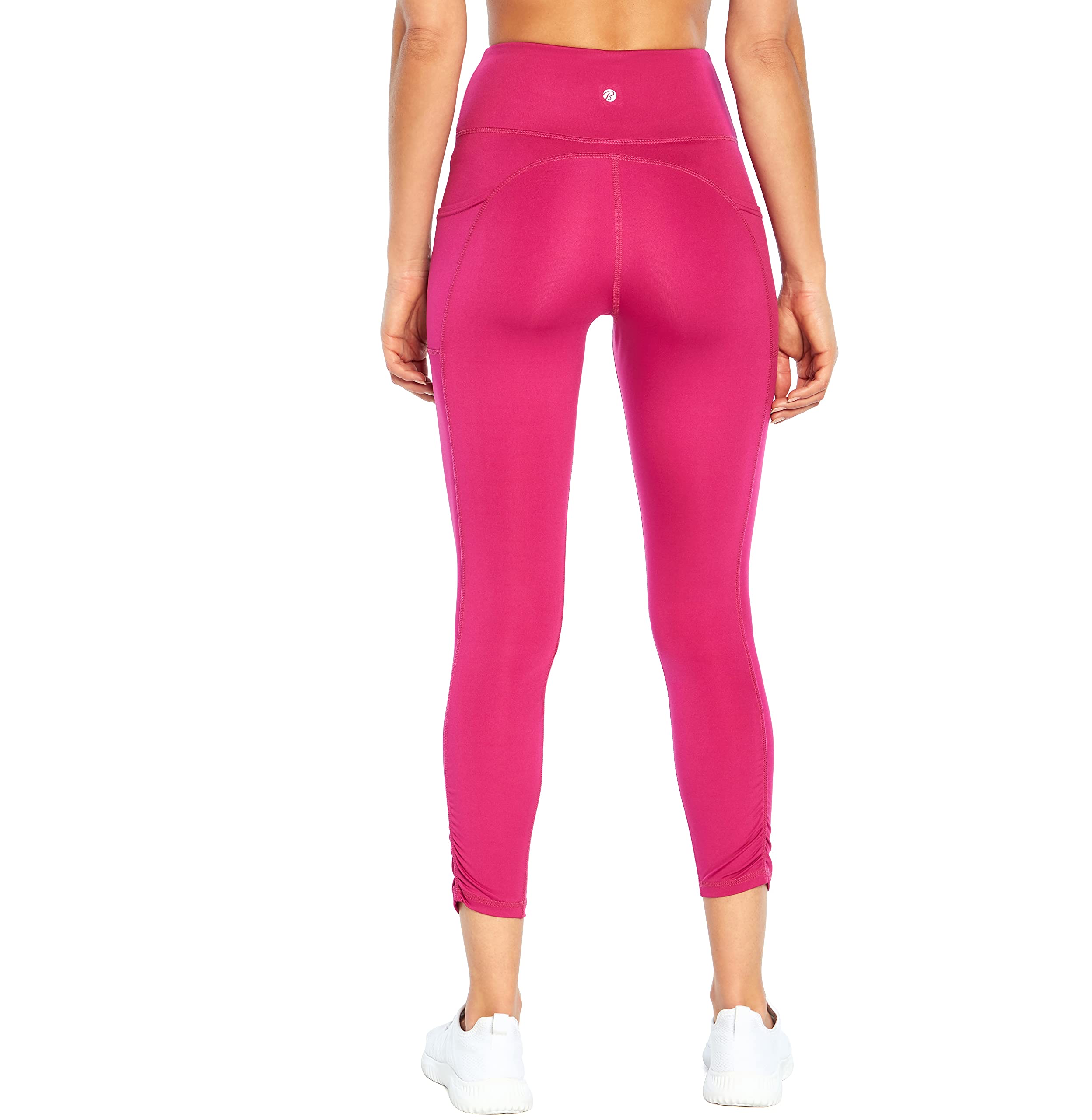Bally Total Fitness Women's High Waist Bow Detail Pocket Leggings - Workout, Yoga, Running & Casual Wear