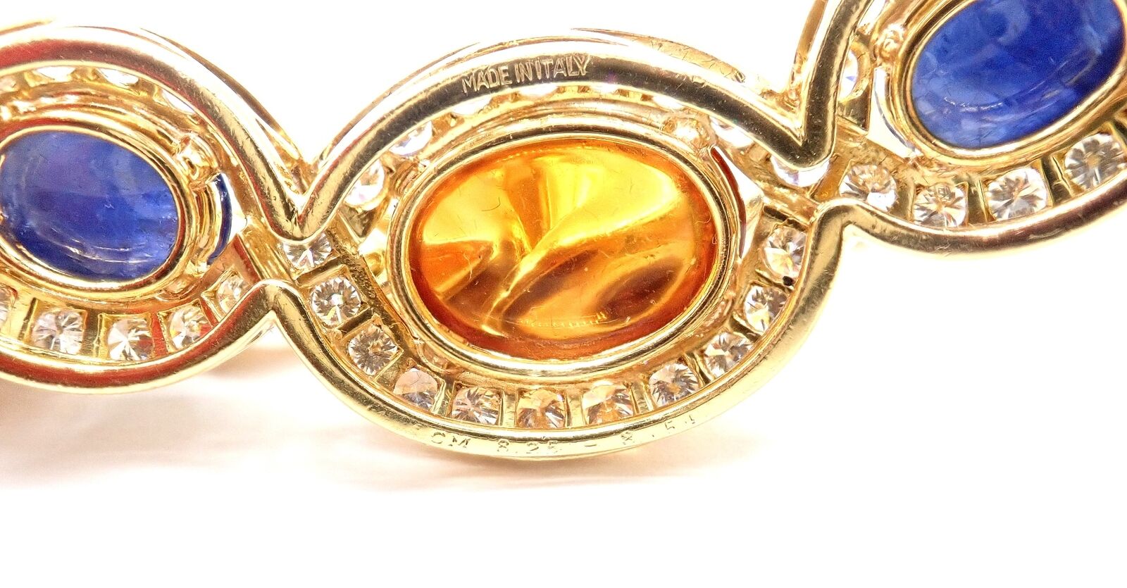 Bvlgari Bulgari 18k Yellow Gold Diamond Citrine Sapphire Link Necklace - Luxury Italian Jewelry for Women, Perfect for Weddings, Parties & Special Occasions