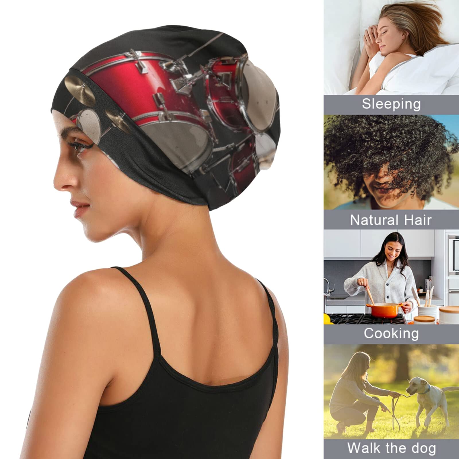 Slouchy Beanie Sleep Cap - Lightweight & Cozy Night Cap for Women & Men - Soft Head Cover for Sleeping, Travel & Cold Weather