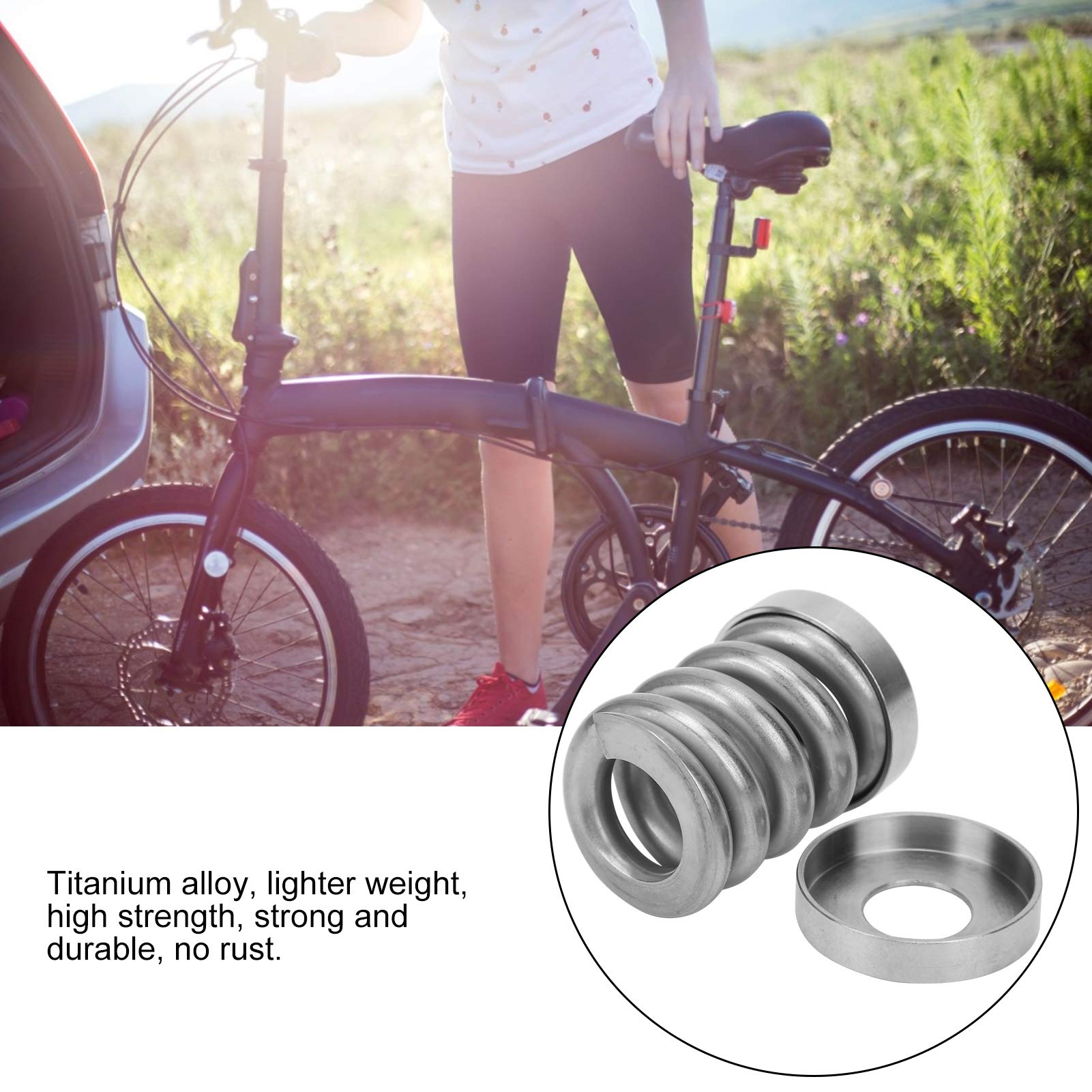 Premium Titanium Coil Spring for Bikes - Lightweight & Durable Shock Absorber for Brompton & Folding Bicycles | Perfect for Urban Commuting & Off-Road Cycling