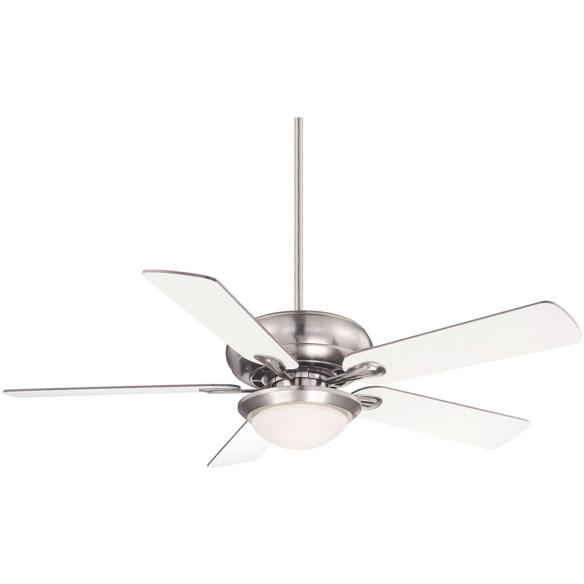 52 Inch Indoor Ceiling Fan with 2 Lights - Satin Nickel Finish, Includes Candelabra Bulbs (120W) - Perfect for Living Rooms, Bedrooms & Home Cooling