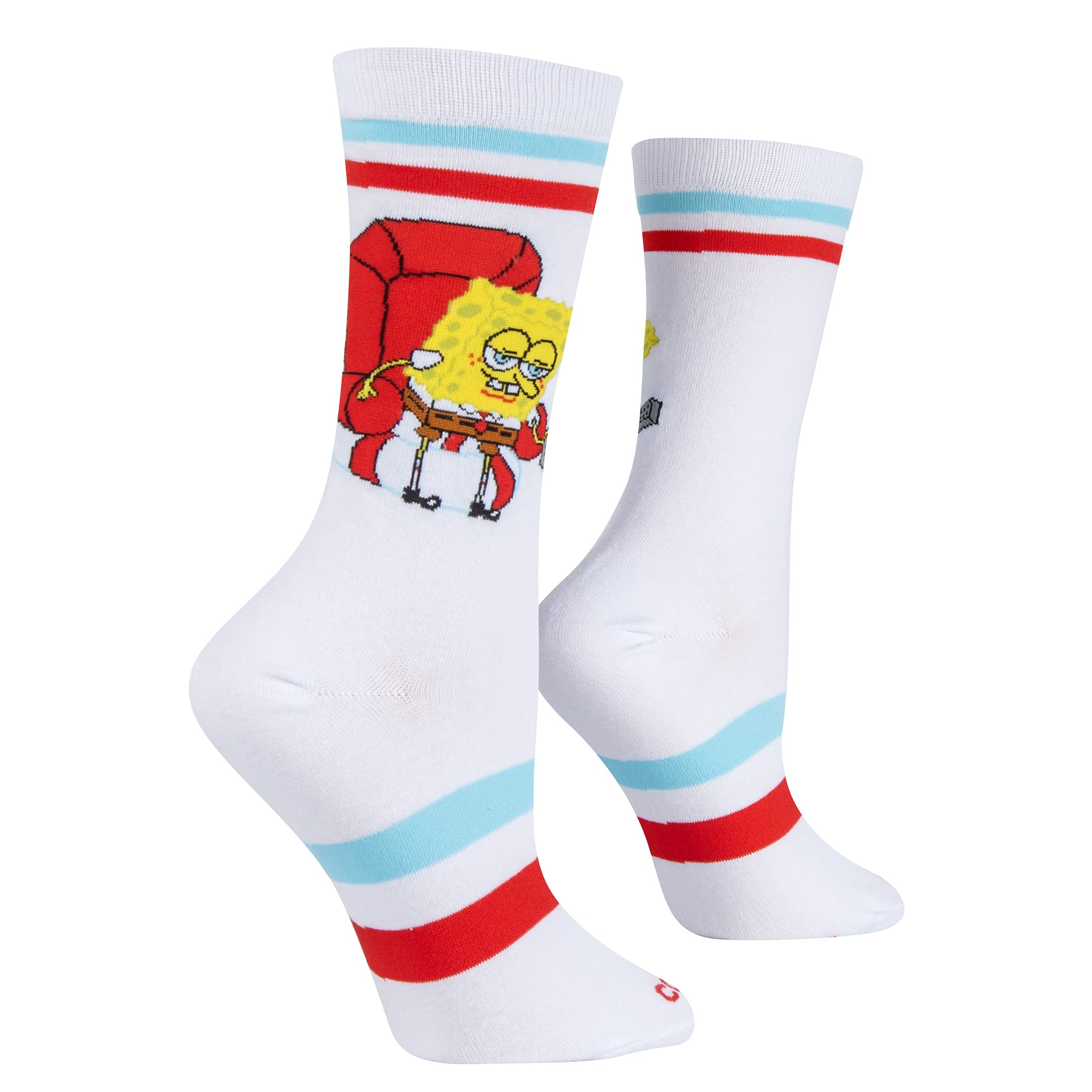 Funny SpongeBob 'Imma Head Out' Graphic Print Women's Crew Socks - Large Size Comfortable Casual Wear for Everyday, Gifts & Cosplay