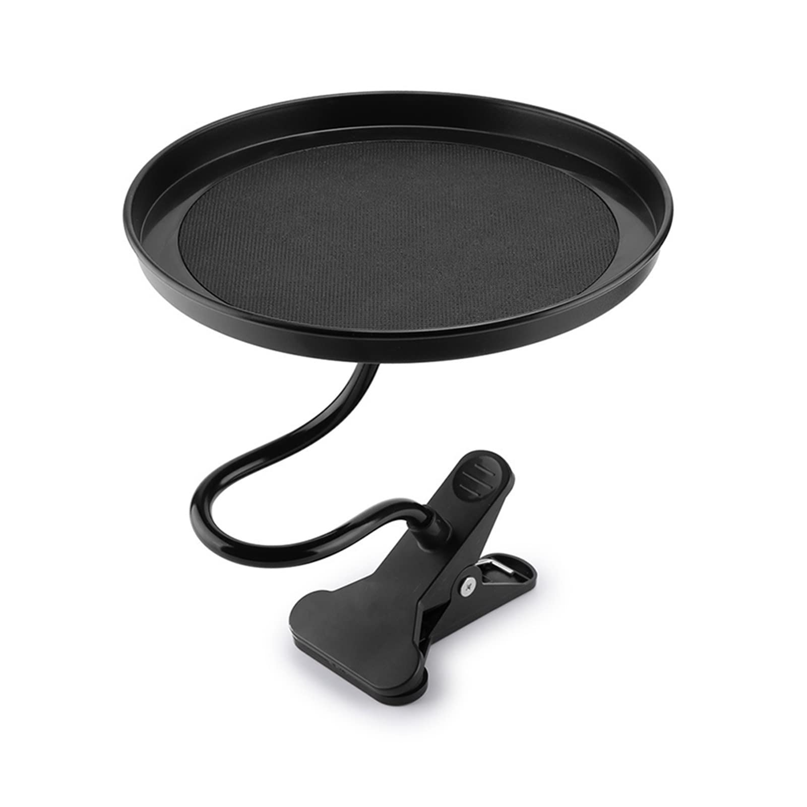 LAErper Car Food Tray with Clamp Bracket - Foldable Back Seat Dining Table & Drink Holder, Swivel Cup Tray for Cars (Black) - Perfect for Road Trips, Fast Food & In-Car Dining