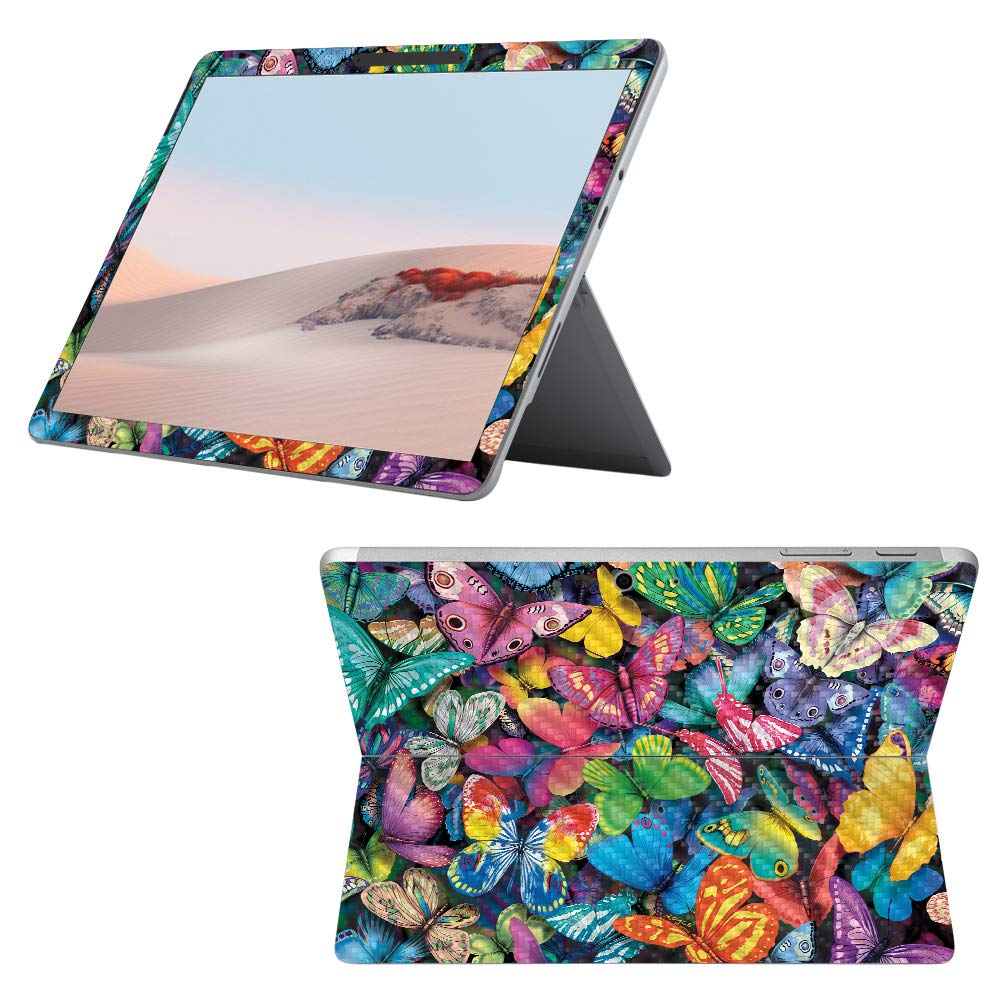 Premium Carbon Fiber Skin for Microsoft Surface Go 2 (2020) - Butterfly Party Design | Protective & Durable Textured Cover | Easy Application | Made in USA | Perfect for Students, Professionals & Travel Use