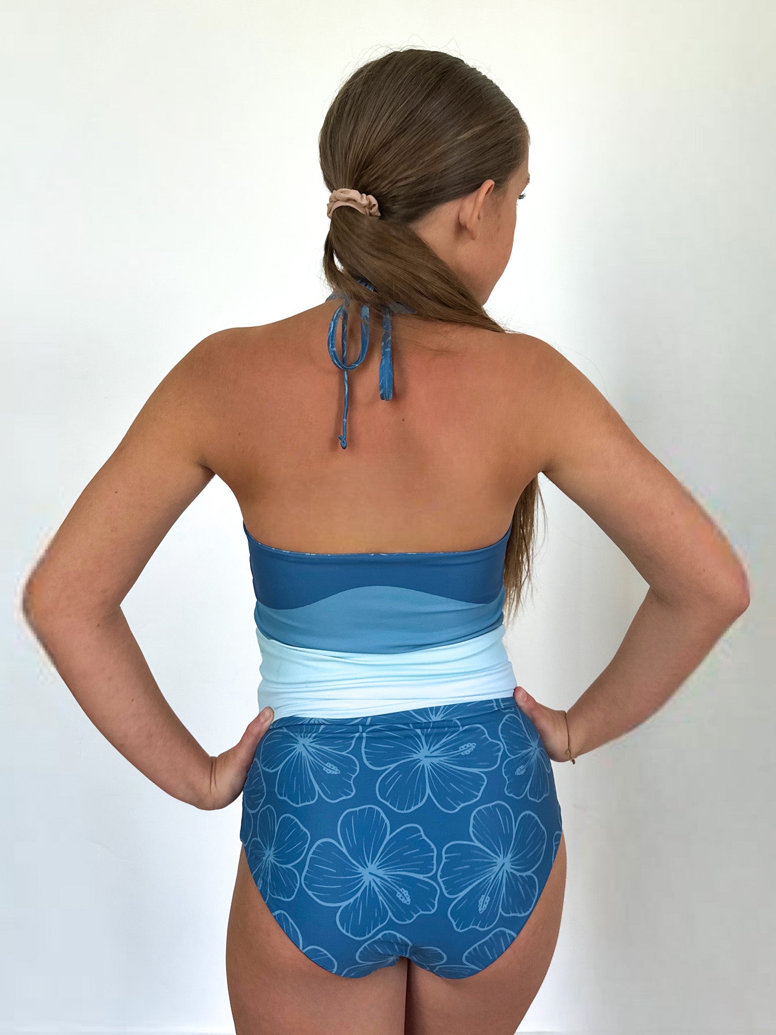 Flora Tween Reversible Tankini Swimsuit for Girls - 2-in-1 Adjustable Bikini Top & Swim Shorts - Perfect for Pool, Beach & Summer Water Activities