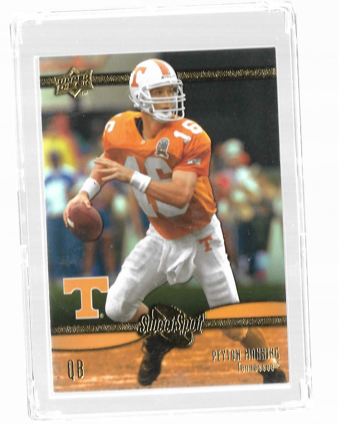 2010 Upper Deck Sweet Spot NCAA Football Card #1 Peyton Manning Tennessee Volunteers - Rare Collectible for Sports Memorabilia Fans & Card Collectors (Perfect for Display, Investment, or Gifting)