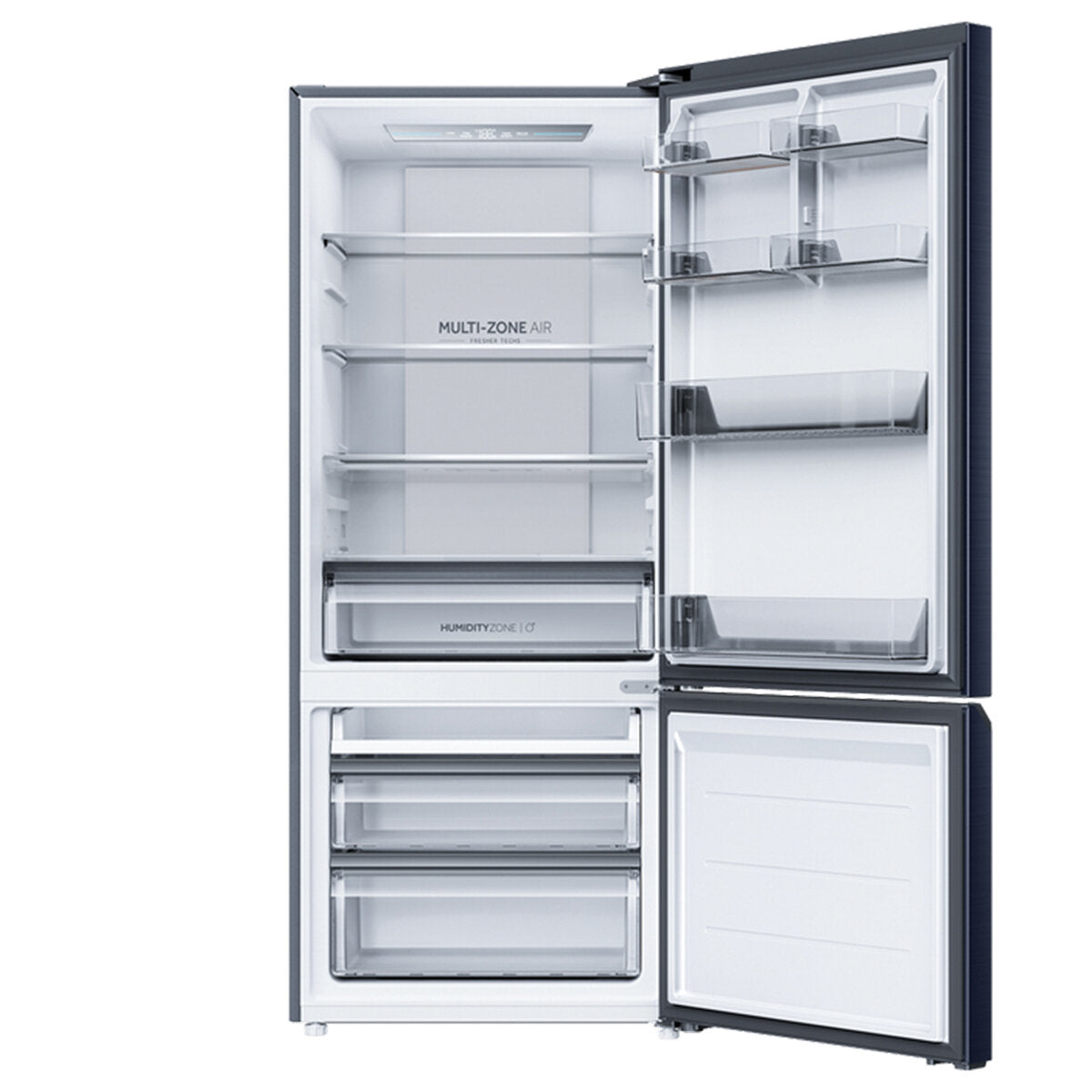 Haier 433L Bottom Mount Refrigerator Black HRF420BEC - Energy Efficient French Door Fridge for Kitchen, Home & Office Use