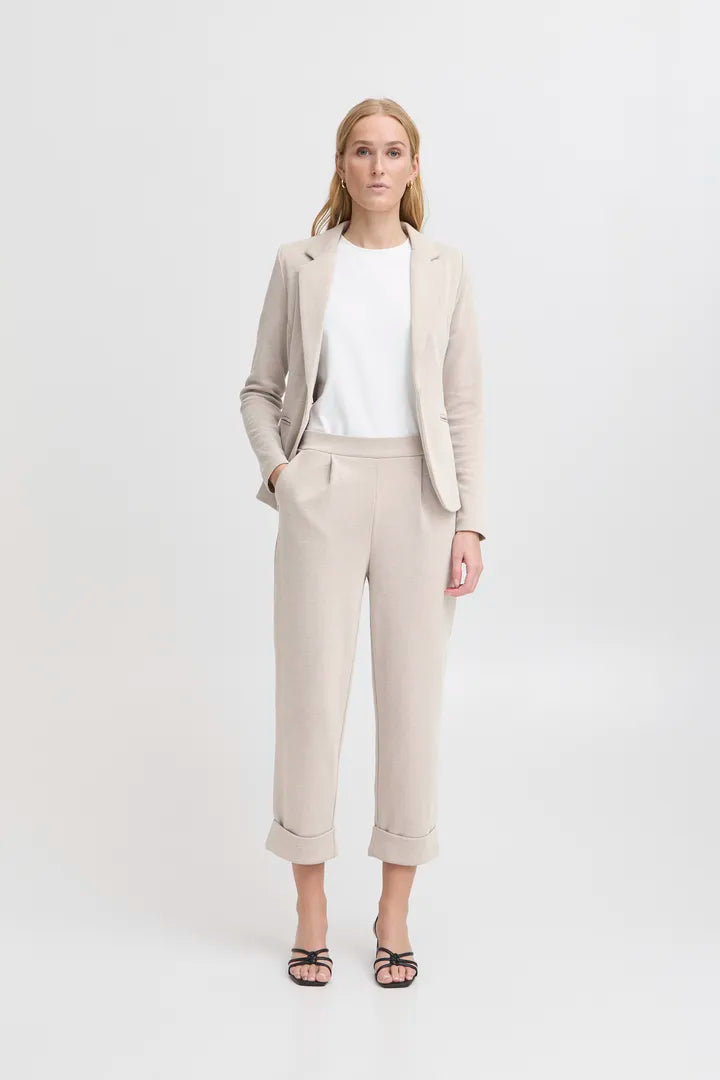 Stylish Penny Cropped Pants in Simply Taupe - Women's High Waisted Casual Trousers for Work, Travel & Everyday Wear