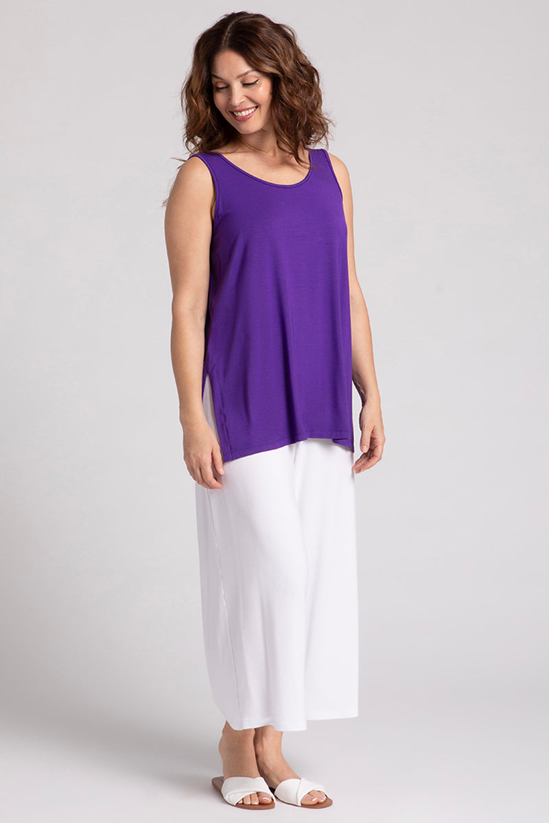 Reversible Bamboo Tank Top for Women - Soft Comfortable Stretchy Violet Yoga Shirt | Perfect for Workouts, Yoga, Running & Casual Wear