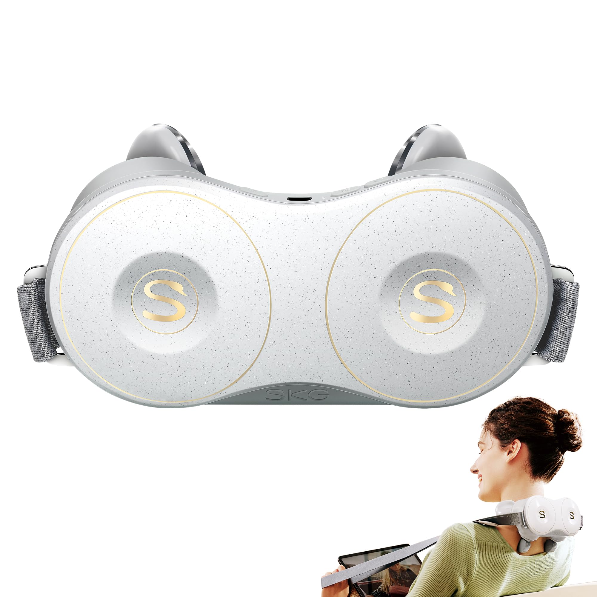 SKG H7 4D Deep Tissue Neck and Shoulder Massager with Heating - Shiatsu Electric Kneading for Pain Relief, Relaxation at Home, Office & Car Travel - Perfect Gift for Men & Women (Maye Musk's Choice) - Ideal for Stress Relief, Muscle Recovery and Post-Workout Relaxation