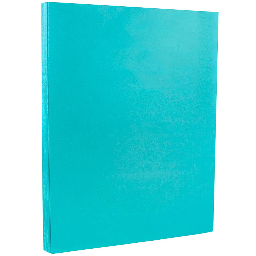 JAM PAPER Colored 65lb Cardstock Paper - 8.5 x 11 Inches Cover Stock - 176 GSM Heavyweight - Sea Blue Recycled - 250 Sheets per Ream - Perfect for Scrapbooking, Card Making & DIY Crafts