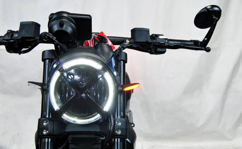 Ducati Scrambler Next Gen 800 Front Turn Signals (2023-Present) - LED Motorcycle Indicators for Improved Visibility & Safety - Perfect for Urban Commuting & Adventure Riding