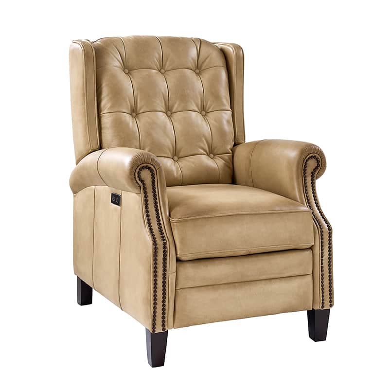 Premium Ruben Buttery Soft Leather Power Recliner Chair - Ergonomic Living Room Furniture for Relaxing, Watching TV & Napping