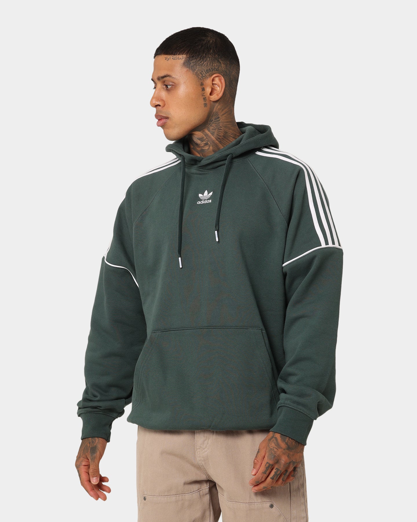 Adidas Essential Hoodie for Men & Women - Soft Cotton Pullover Sweatshirt with Kangaroo Pocket - Mineral Green - Perfect for Casual Wear, Gym & Outdoor Activities