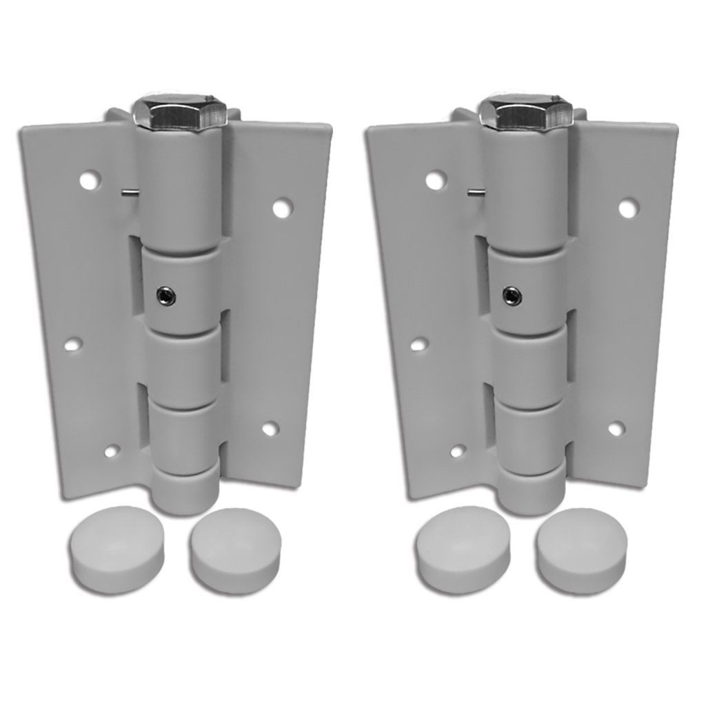 3-1/2 Inch Adjustable Spring Hinge - Self Closing Door Hinges (White, Sold in Pairs) - Perfect for Interior Doors, Cabinets & Screen Doors