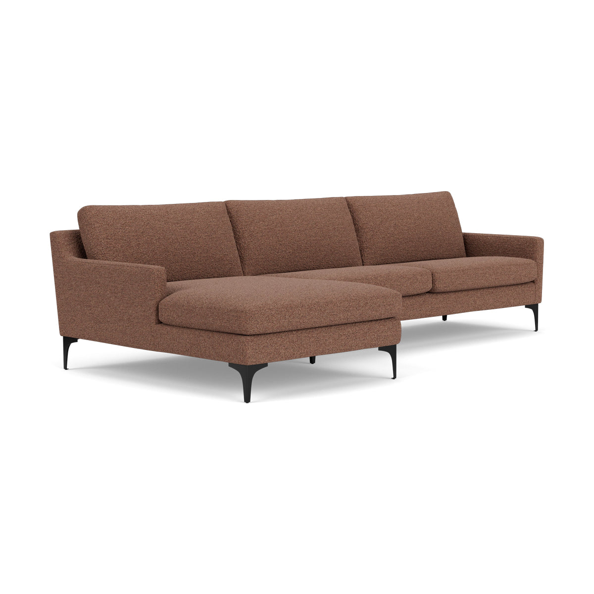 Astha Boucle Right Chaise Sofa - Modern Upholstered Sectional Couch with Chaise Lounge for Living Room, Family Room & Apartment Decor