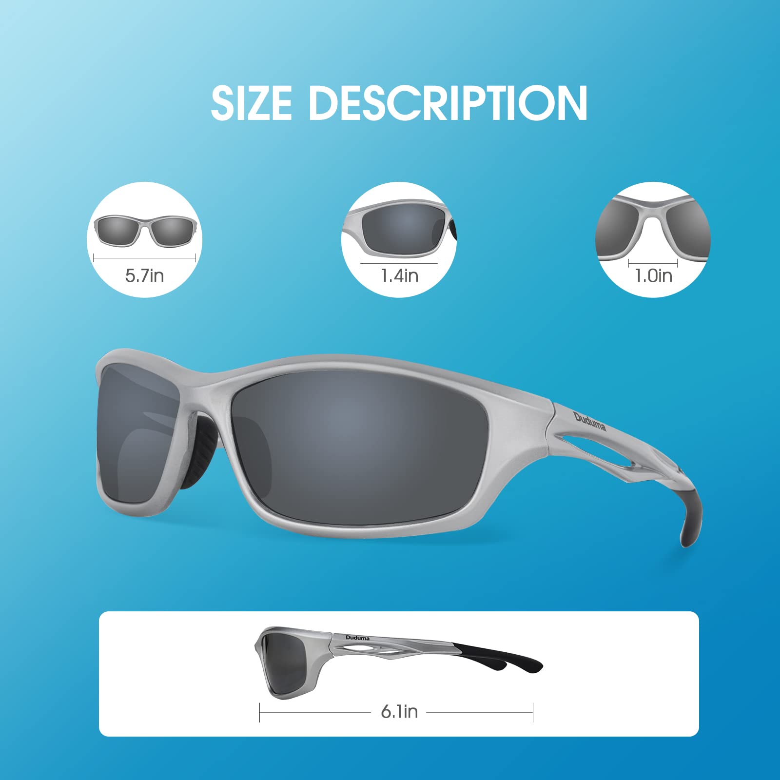 **Duduma Polarized Sports Sunglasses for Men & Women - UV Protection, Lightweight TR90 Frame for Running, Cycling, Fishing, Golf & Driving - Perfect Outdoor Activewear Accessories**