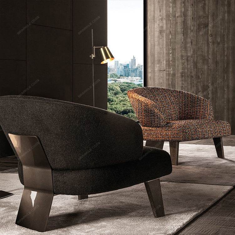 Liora Linen Fabric Armchair - Modern Upholstered Accent Chair for Living Room, Bedroom & Office - Comfortable Lounge Chair with Solid Wood Legs (Beige) - Perfect for Reading, Relaxing & Home Decor