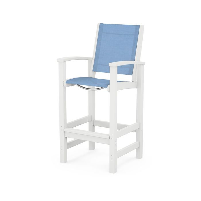 POLYWOOD Coastal Bar Chair - Outdoor & Indoor Bar Stool, Weather-Resistant, Durable, Comfortable - Perfect for Patio, Deck, Kitchen, and Poolside Use