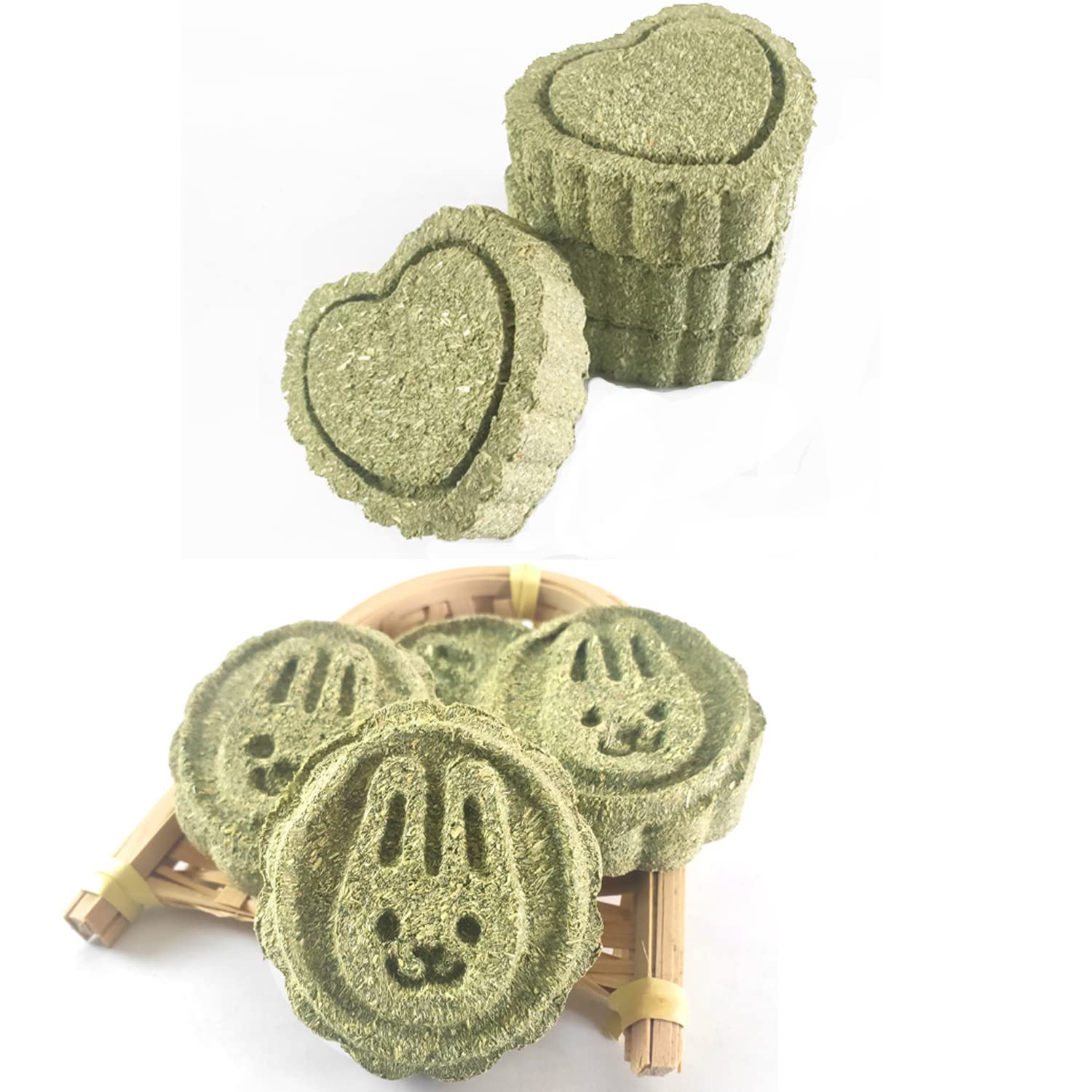 **30PCS Natural Timothy Hay & Apple Wood Chew Toys for Rabbits, Guinea Pigs, Hamsters, Chinchillas - Handmade Dental Treats for Teeth & Molar Care - Perfect for Cage Enrichment & Small Pet Chewing Needs**
