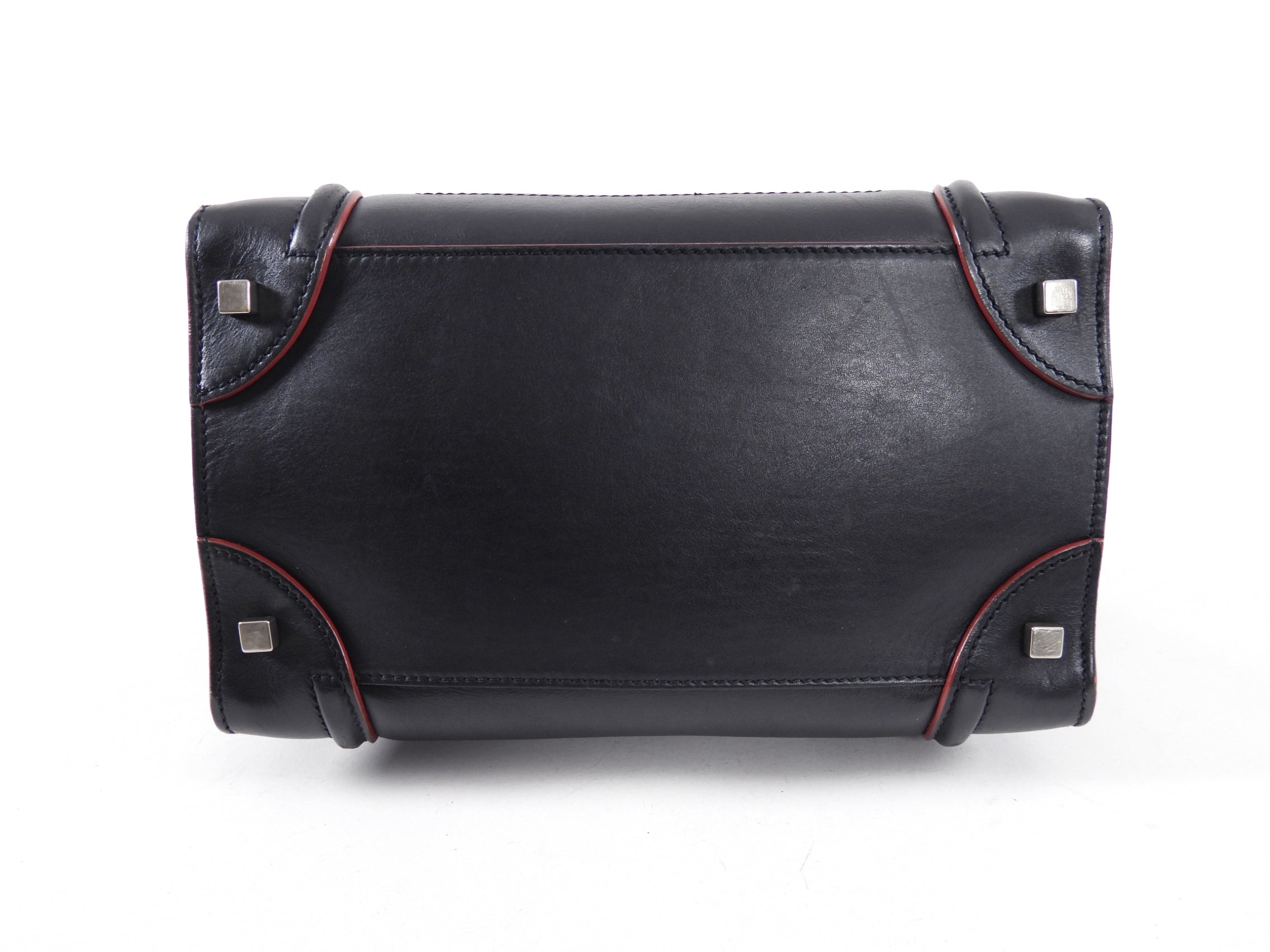Celine Black Leather Mini Luggage Tote Bag for Women - Stylish Designer Handbag for Work, Travel & Everyday Use
