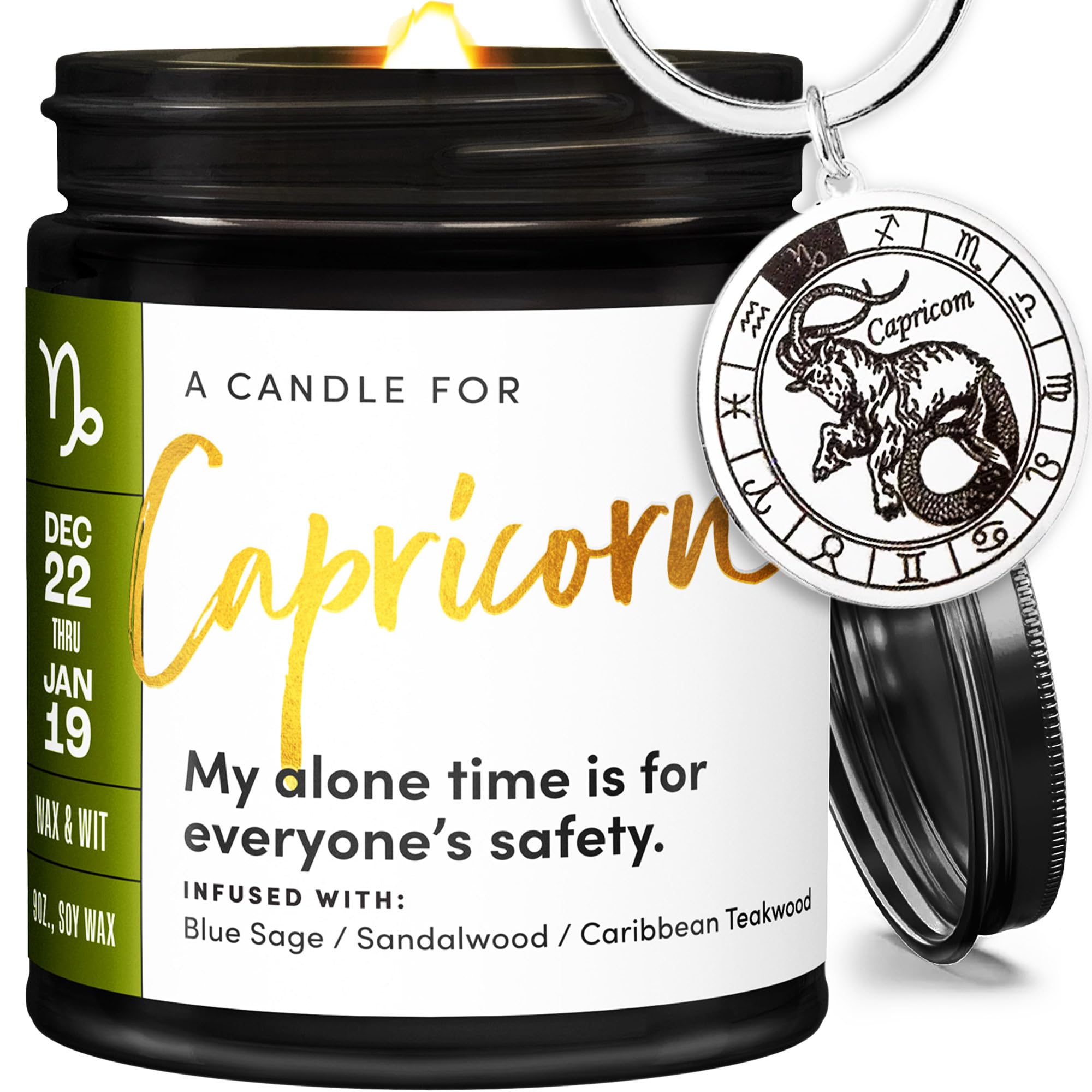 Capricorn Zodiac Candle for Women - 9oz Astrology Gift for December & January Birthdays, Unique Horoscope Present - Perfect for Meditation, Relaxation & Home Decor