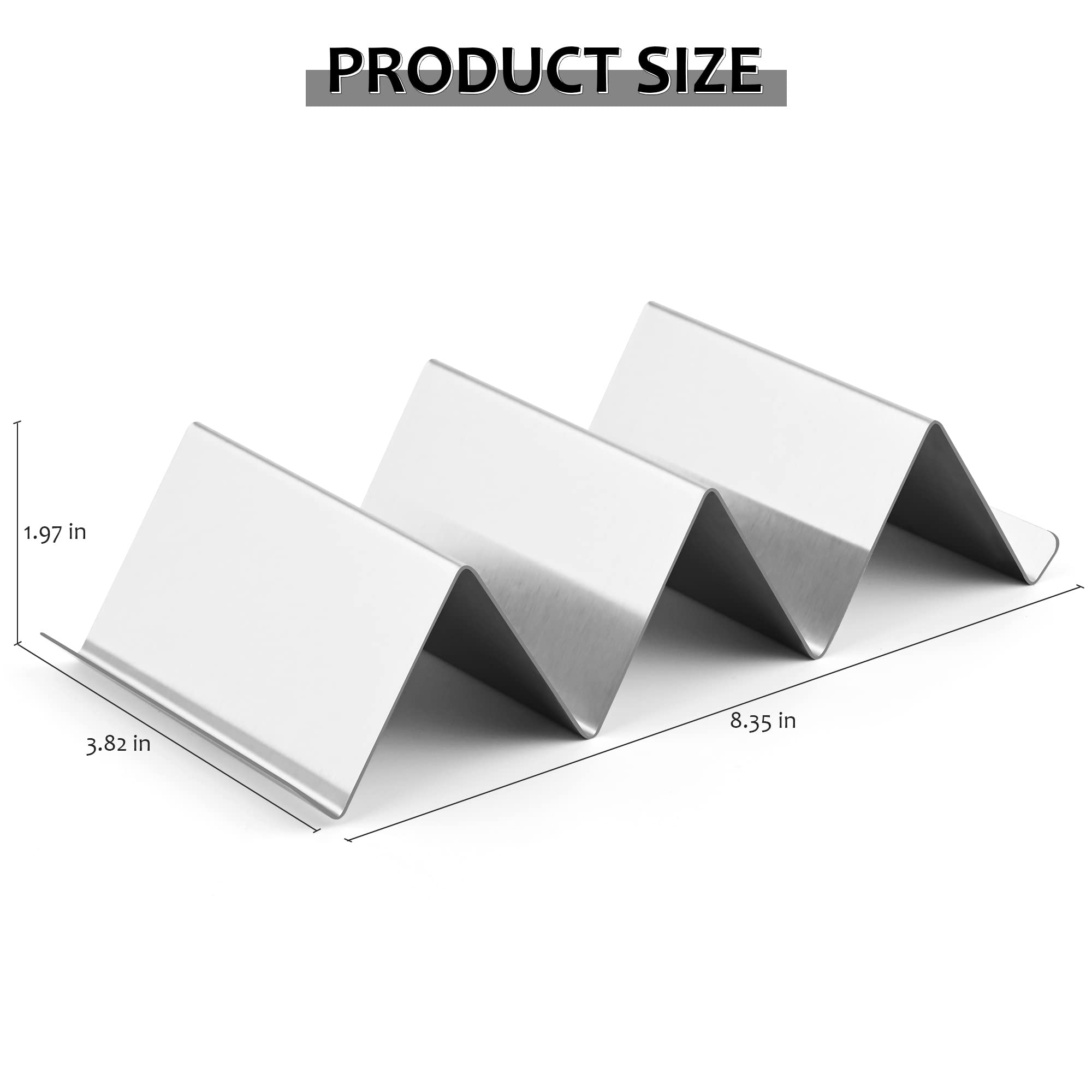 Stainless Steel Taco Holders Set of 2 - Taco Stand Rack Tray for Baking & Grilling | Oven & Dishwasher Safe | Perfect for Taco Night, Parties & Outdoor BBQ