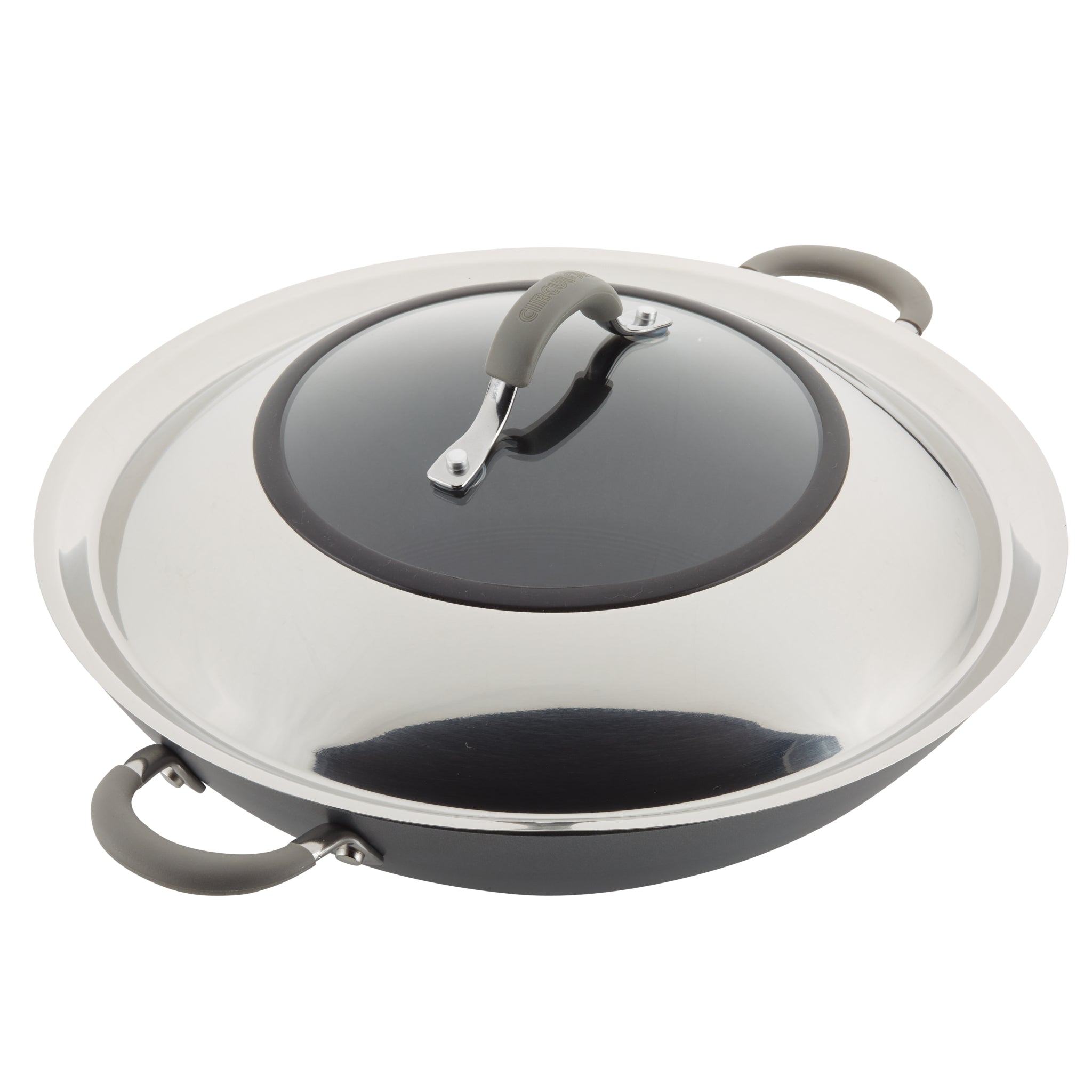 14 Inch Nonstick Wok with Glass Lid - Carbon Steel Stir Fry Pan for Asian Cooking, Sautéing & Deep Frying - Perfect for Gas, Electric & Induction Stovetops