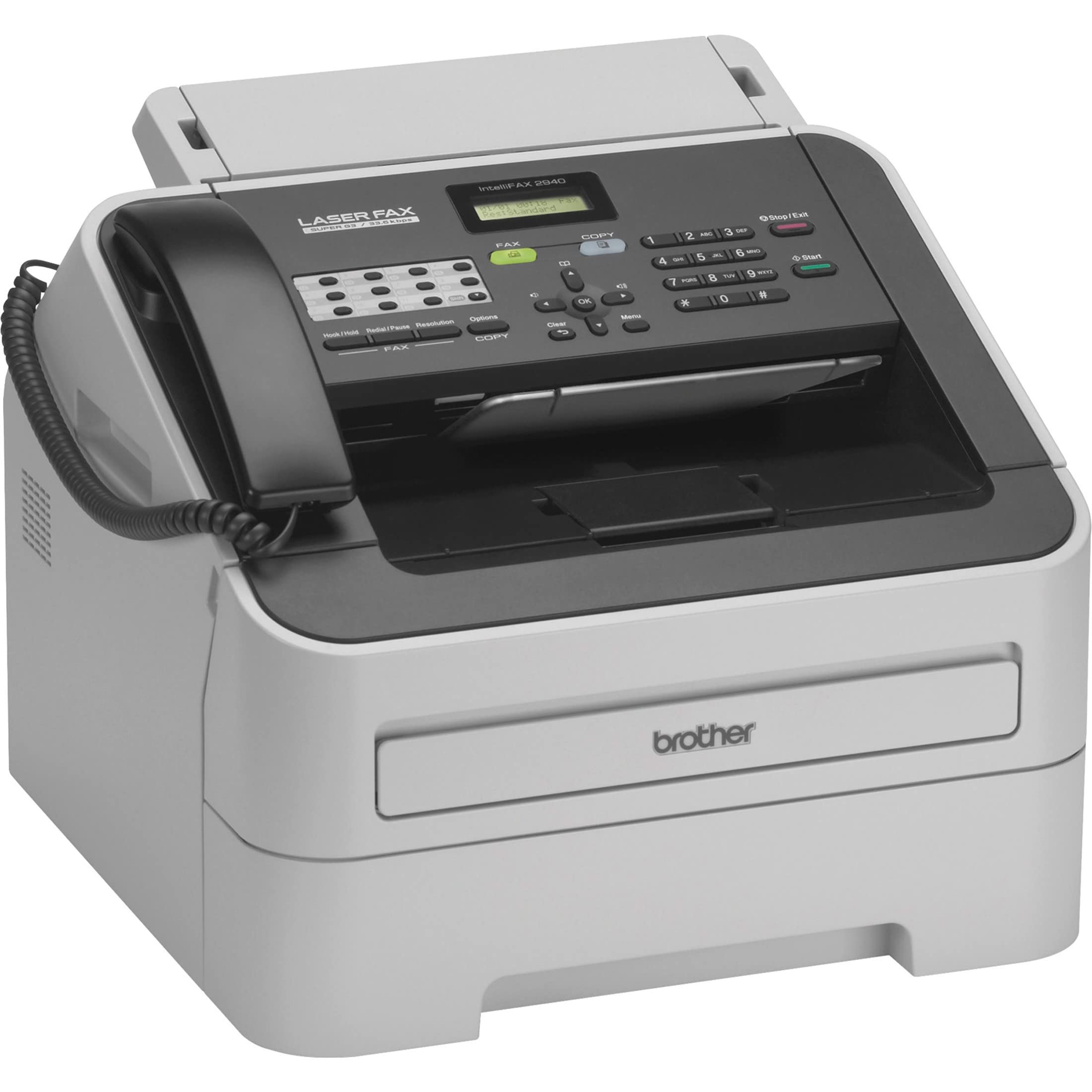 Brother IntelliFax 2940 Laser Printer - High-Speed Fax Machine with 33.6Kbps Modem, Monochrome Printing, Gray Office Printer for Home & Small Business Use | Perfect for Faxing Documents, Printing Reports & Office Communications