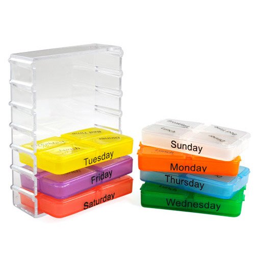 AccessoTech 7-Day Pill Organizer Box - Portable Mini Medicine Dispenser with Daily Compartments for Vitamins, Supplements & Tablets - Perfect for Travel, Home & Office Use