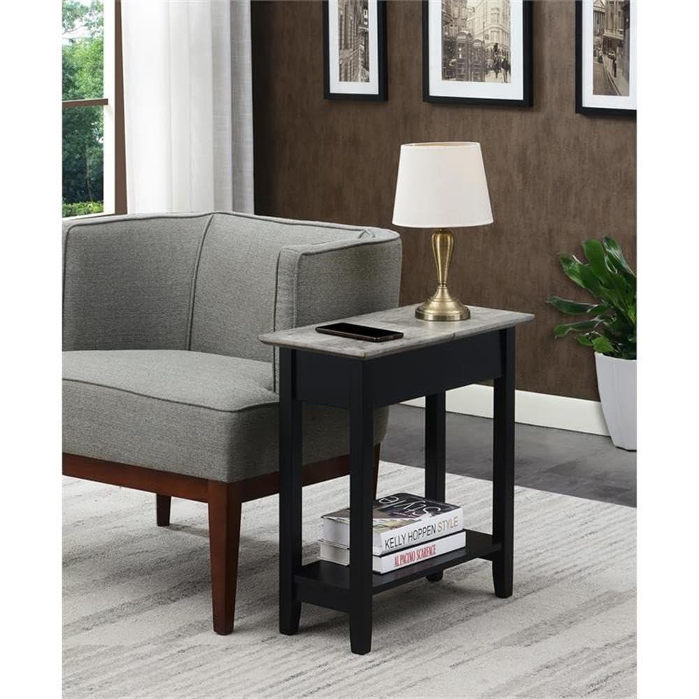Premium Black Wood Finish End Tables - Set of 2 for Living Room, Bedroom & Office - Modern Home Square Furniture for Small Spaces & Decor