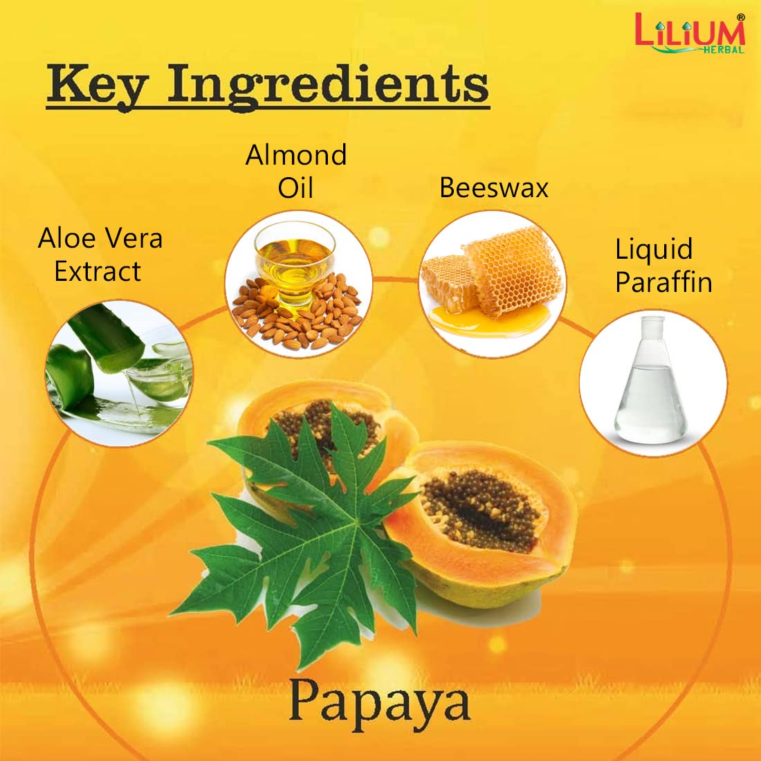 Lilium Papaya Face & Body Massage Cream - 250gm | Natural Papaya Extract & Wheat Germ Oil | Paraben-Free Skin Renewal for Radiance & Softness | All Skin Types | Perfect for Daily Moisturizing & Spa Treatments
