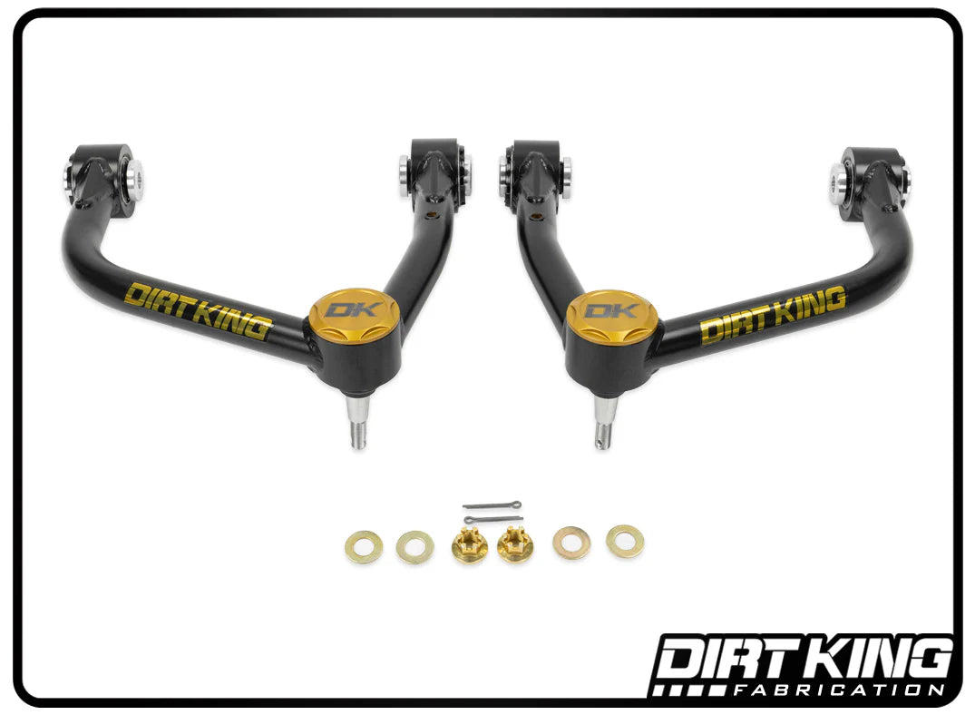 19-24 GM 1500 Dirt King 4130 Chromoly Ball Joint Upper Control Arm Kit - Heavy Duty Off-Road Suspension Upgrade for Chevy Silverado & GMC Sierra Trucks