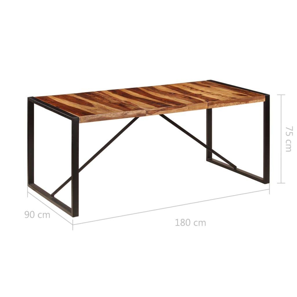 Modern Industrial Dining Table with Metal Frame & Solid Wood Top - Space-Saving Kitchen & Small Apartment Furniture for Dining Rooms, Breakfast Nooks & Compact Living Spaces