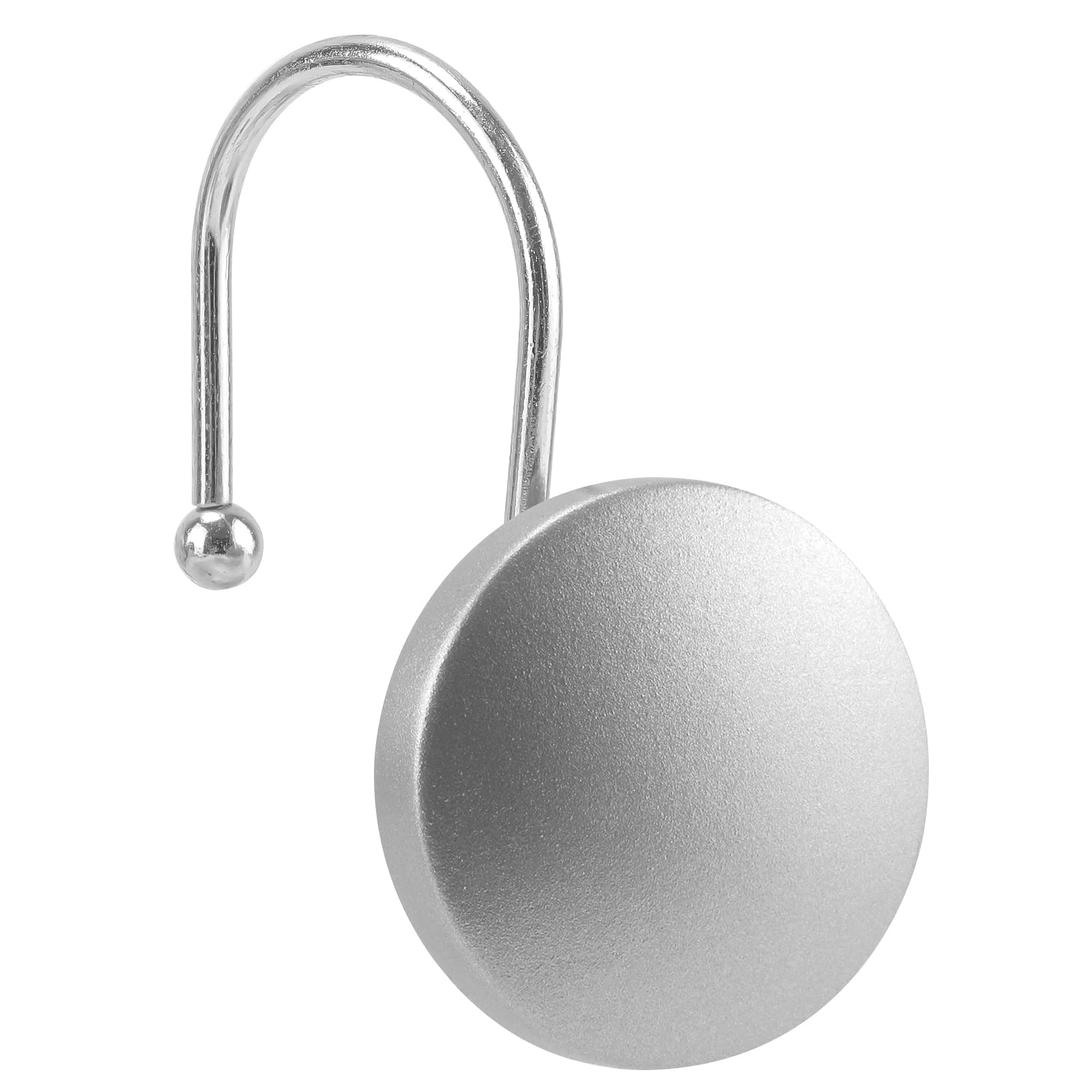 Modern Round Flat-Back Shower Curtain Hooks - Silver Bathroom Decor for Stylish Home, Perfect for Bathroom, Spa, and Hotel Decorations